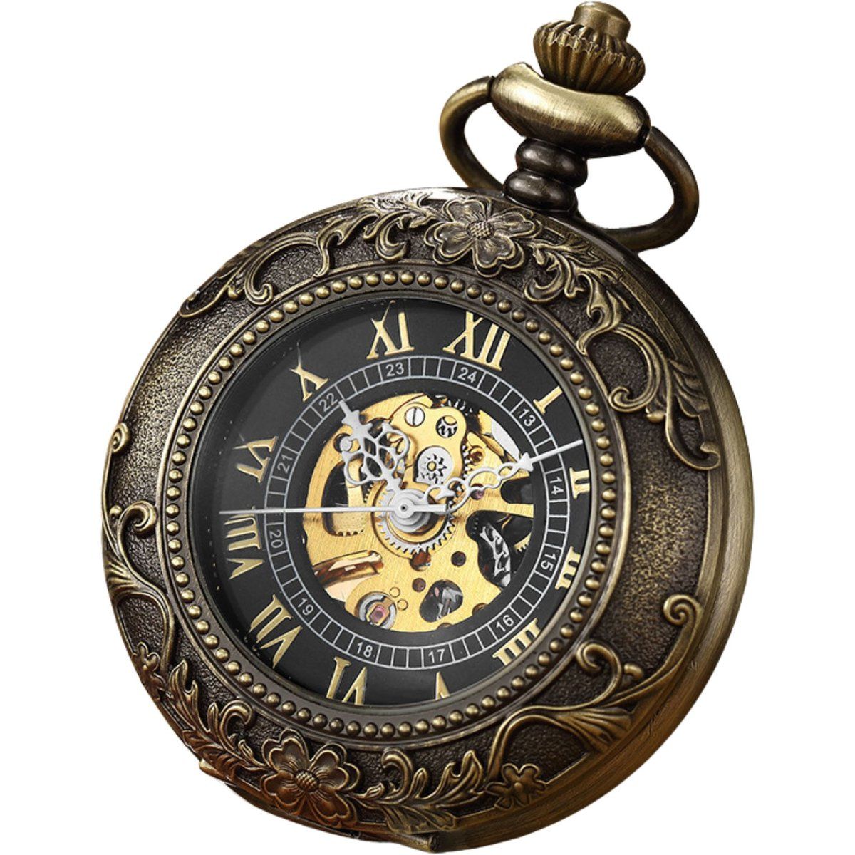 Vintage Bronze Mechanische Taschenuhr