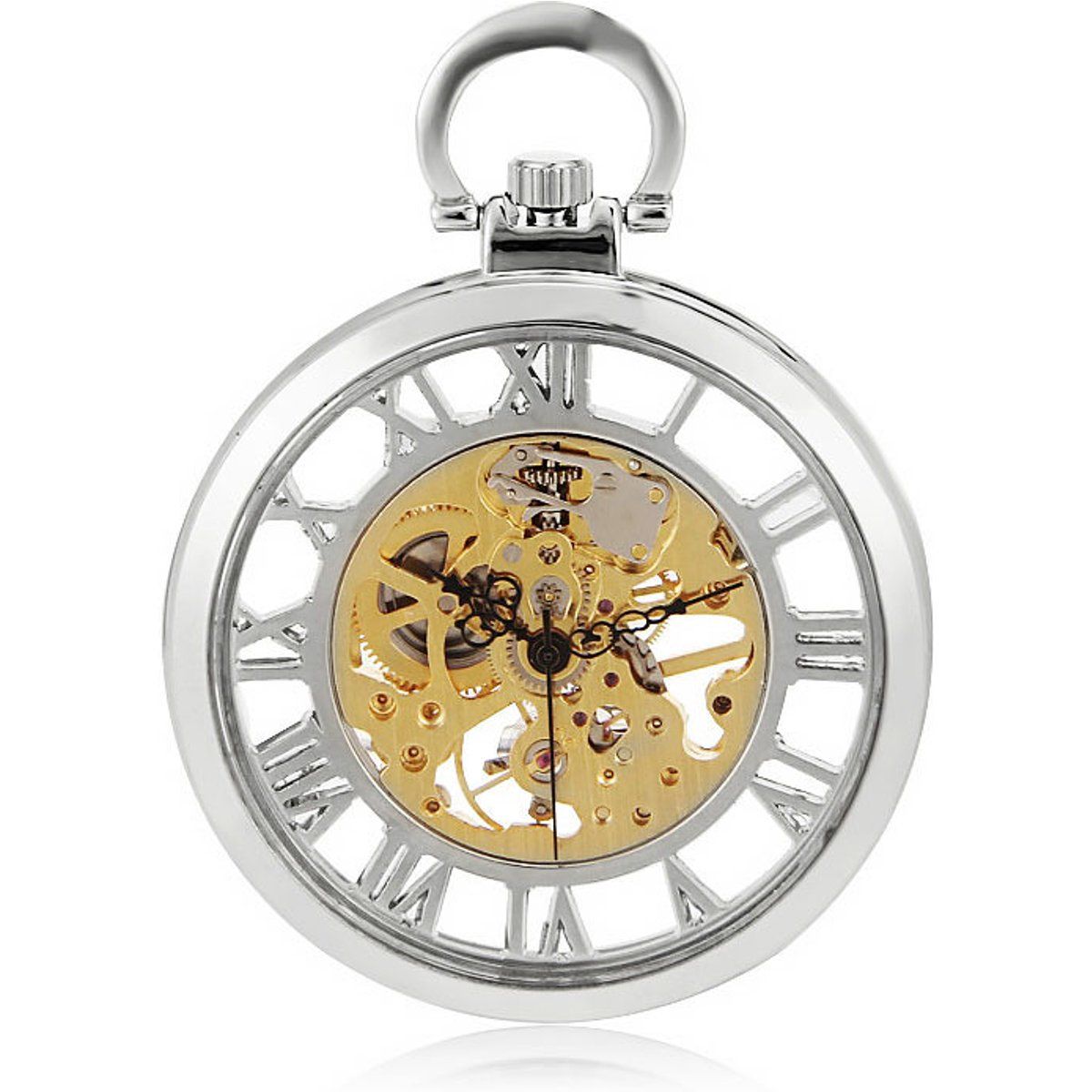 Mechanische Skelett-Taschenuhr mit offenem Zifferblatt
