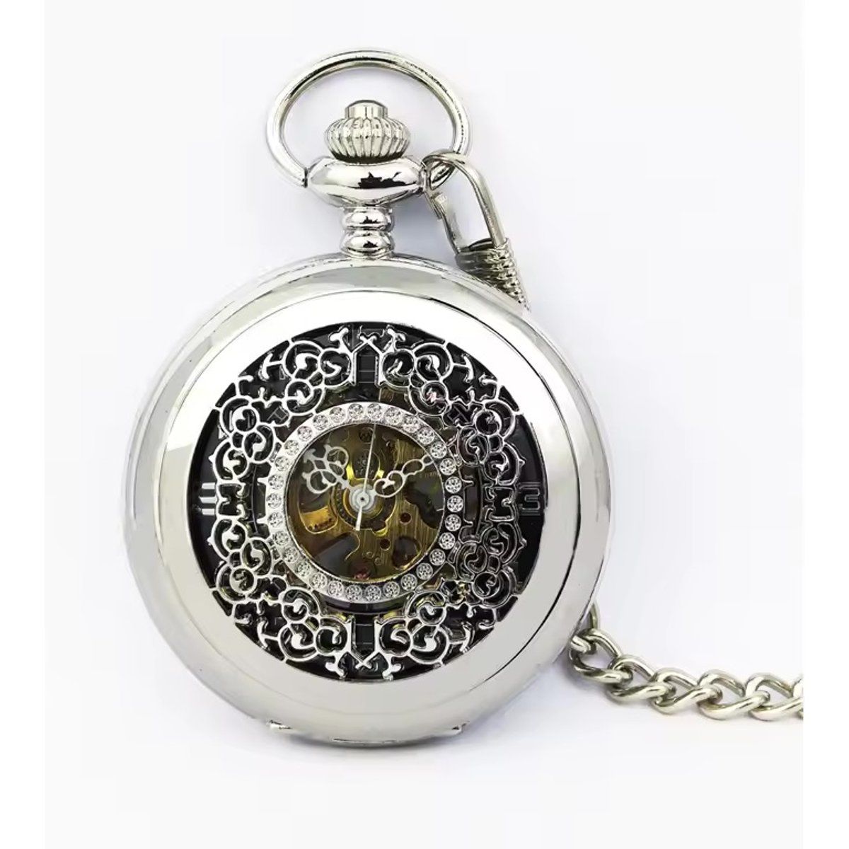 Skelett-Halbjäger-Taschenuhr