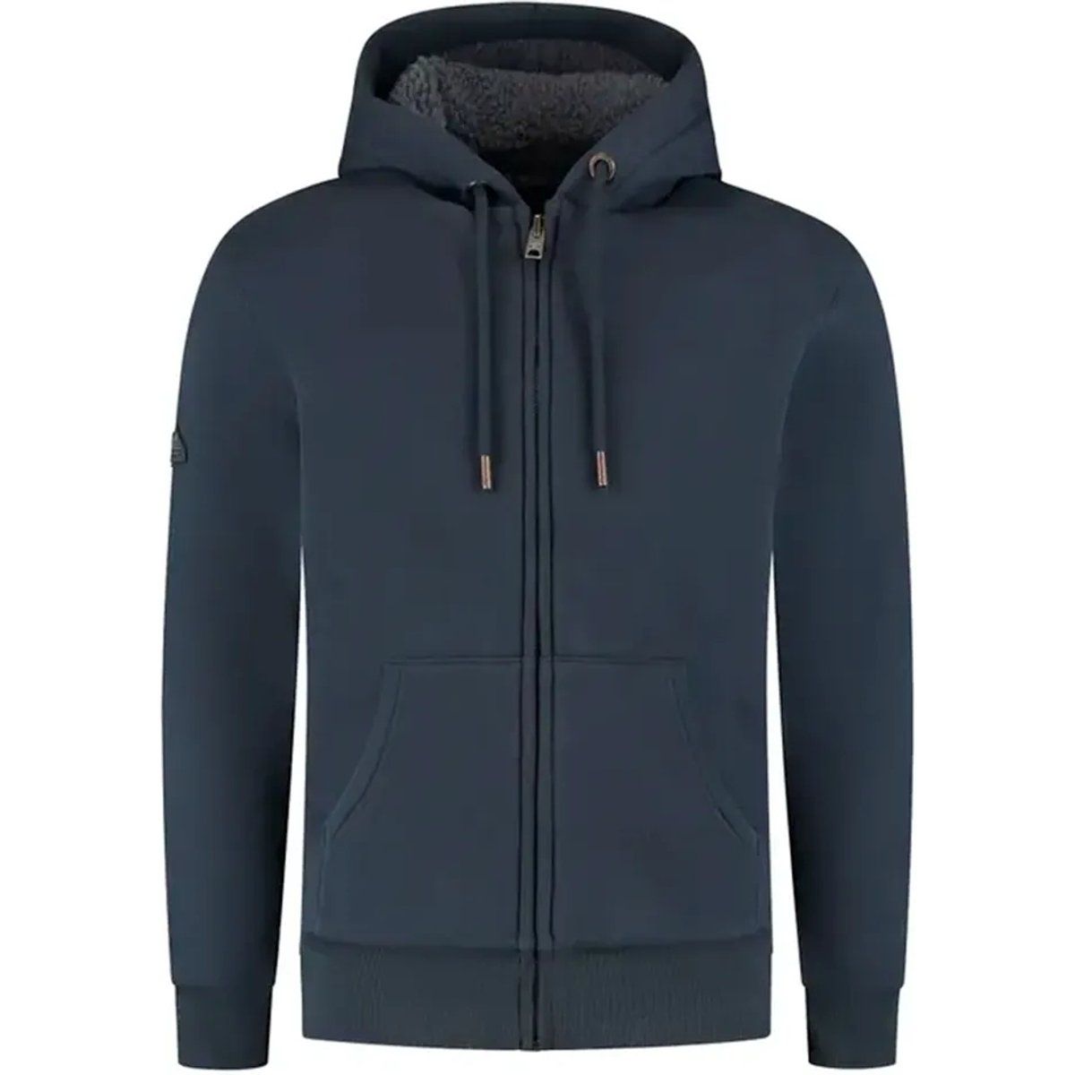 Herren Fleece gefütterter Kapuzenpullover mit Reißverschluss