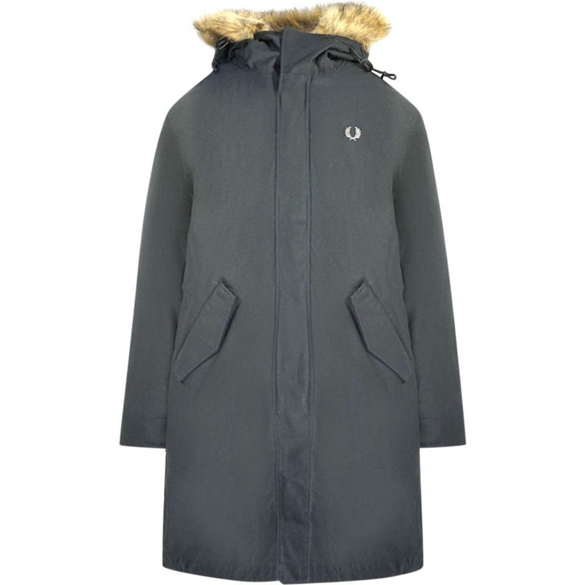 Kapuzenparka mit Kunstfellbesatz