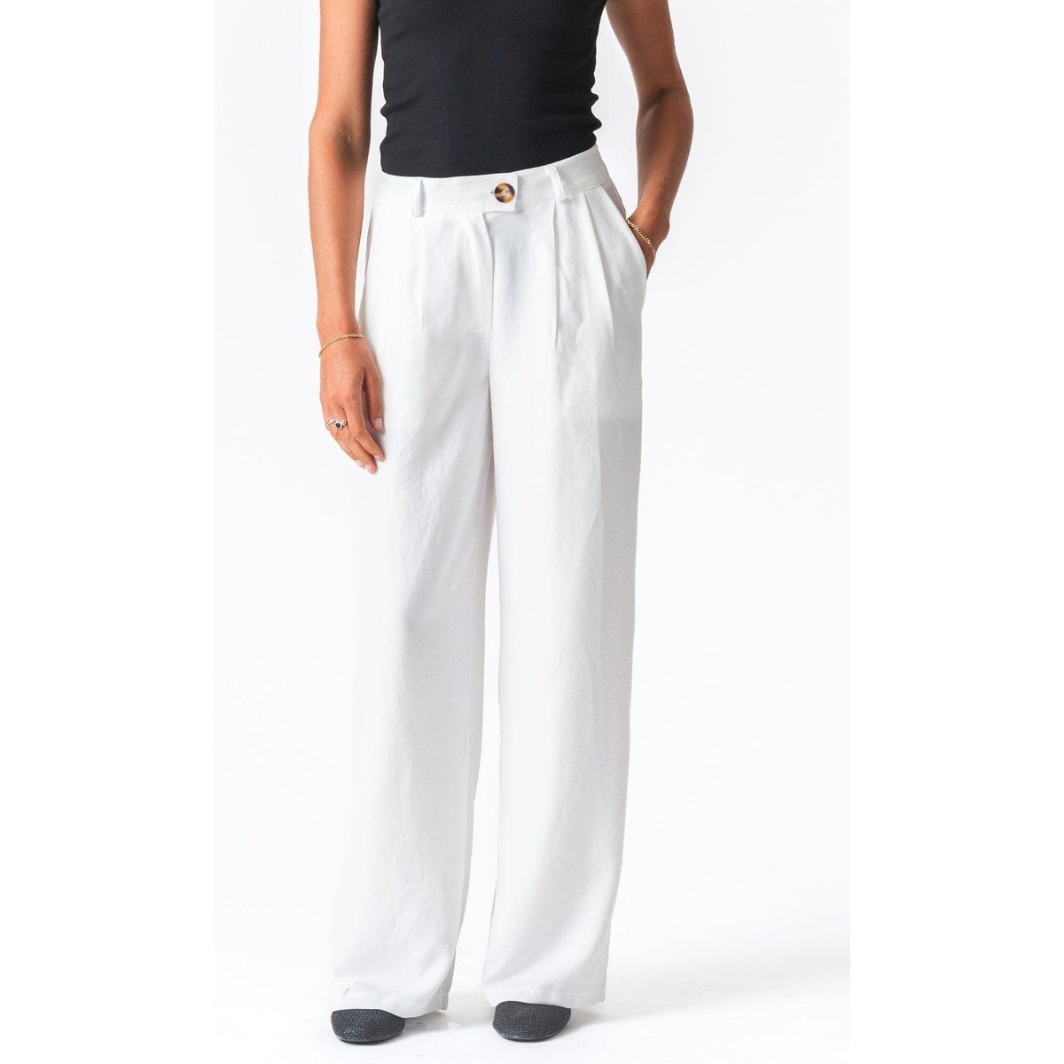 Weite Hose mit hohem Bund