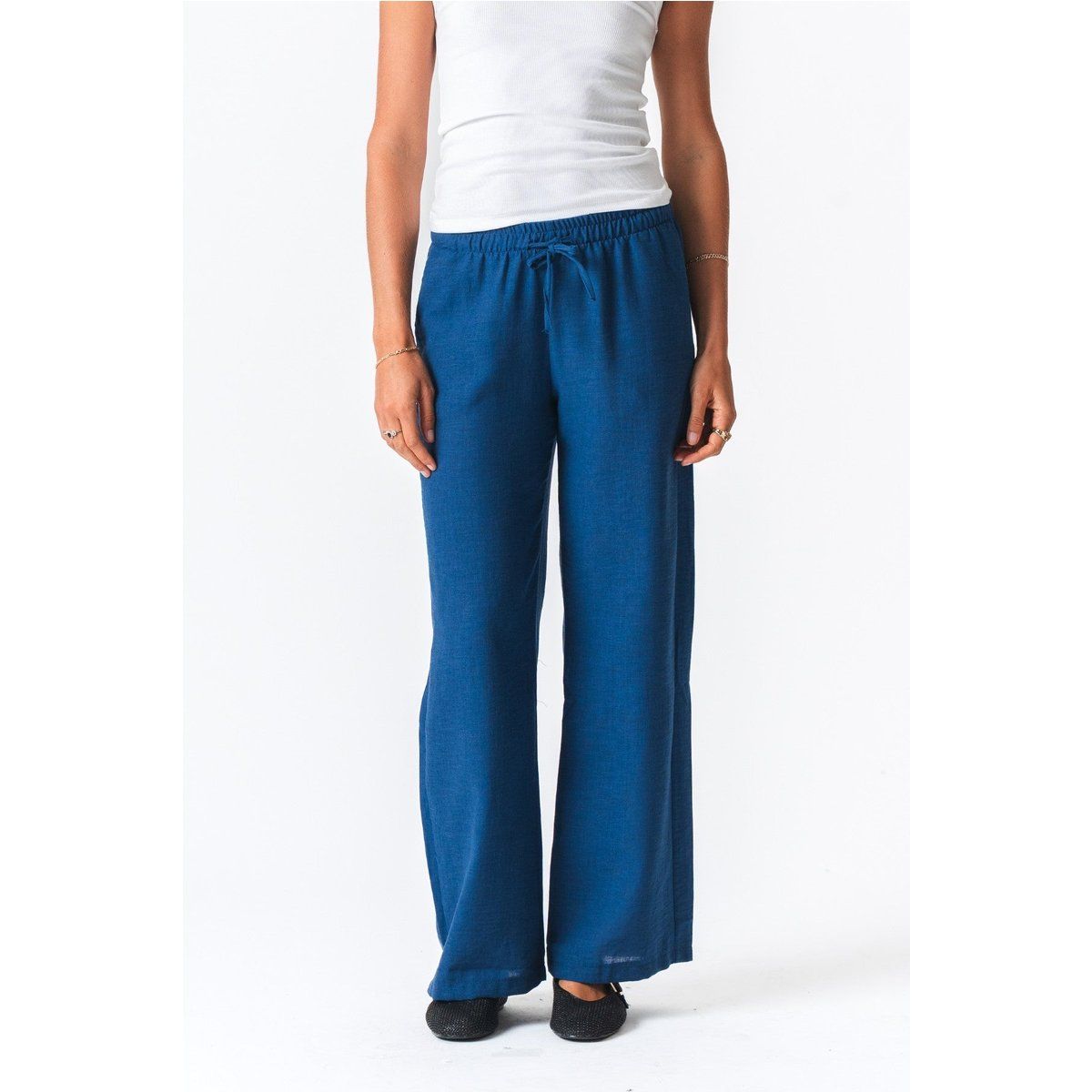 Damen Leinenhose mit weitem Bein