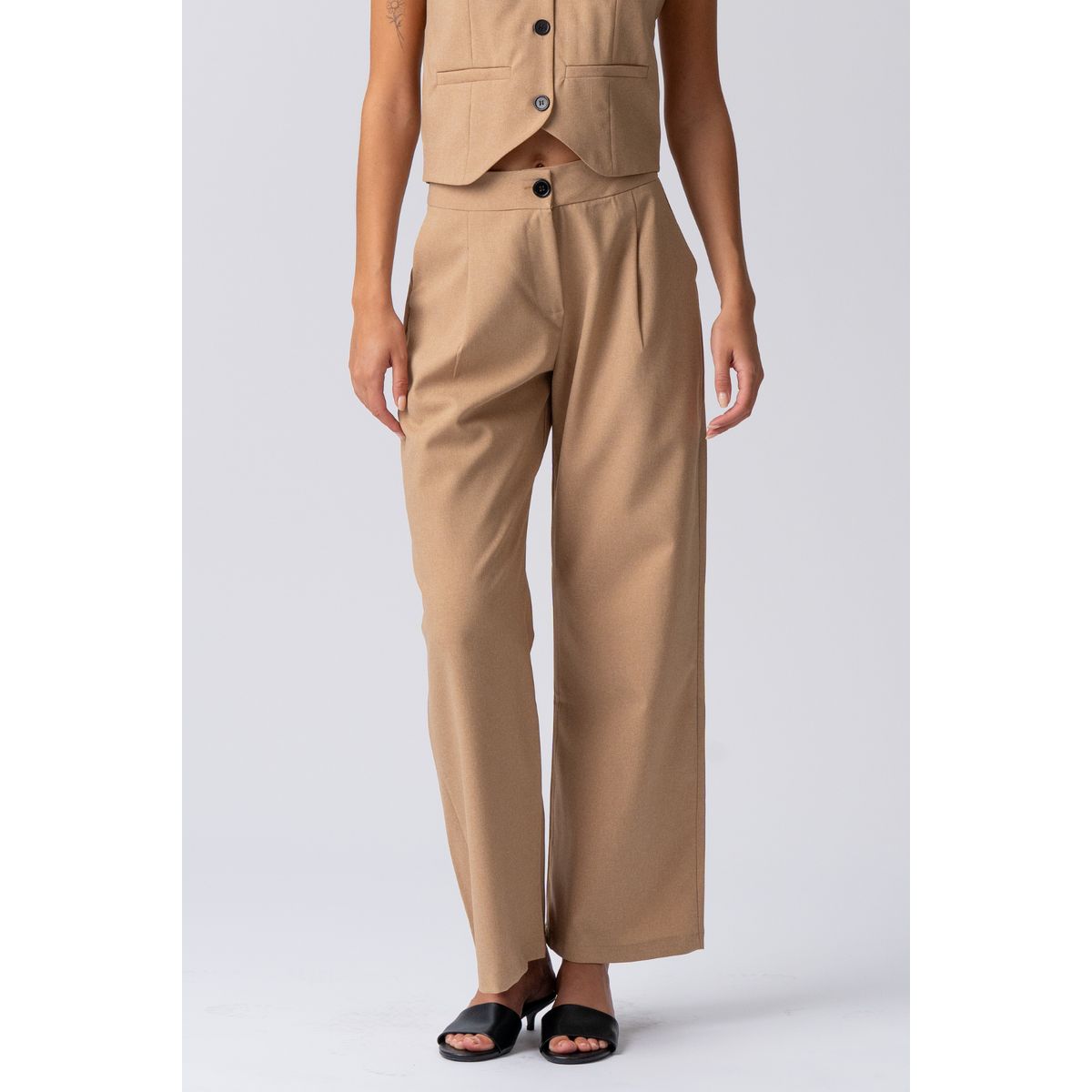 Elegante Weite Bundfaltenhose