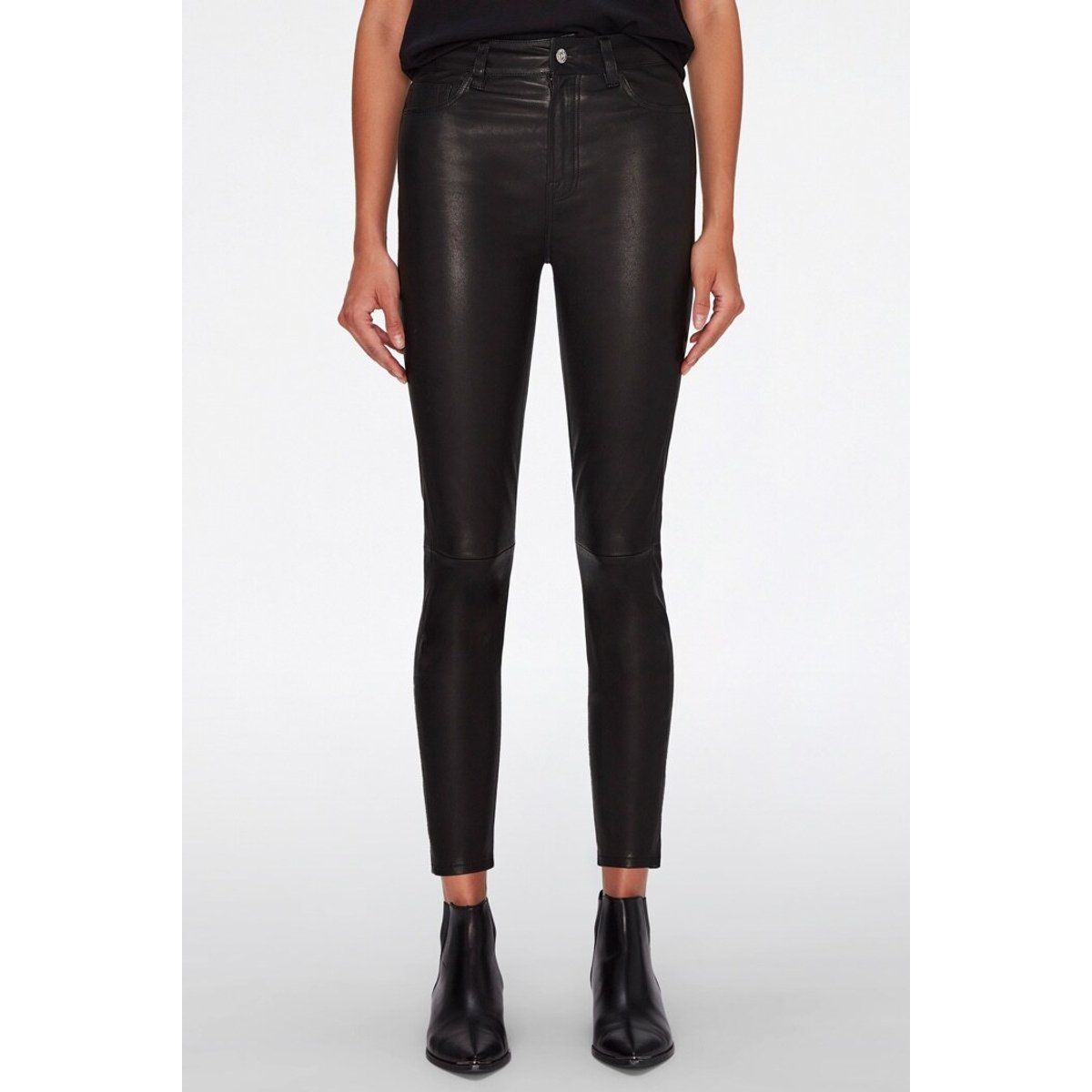 Damen High-Waist Skinny Lederhose