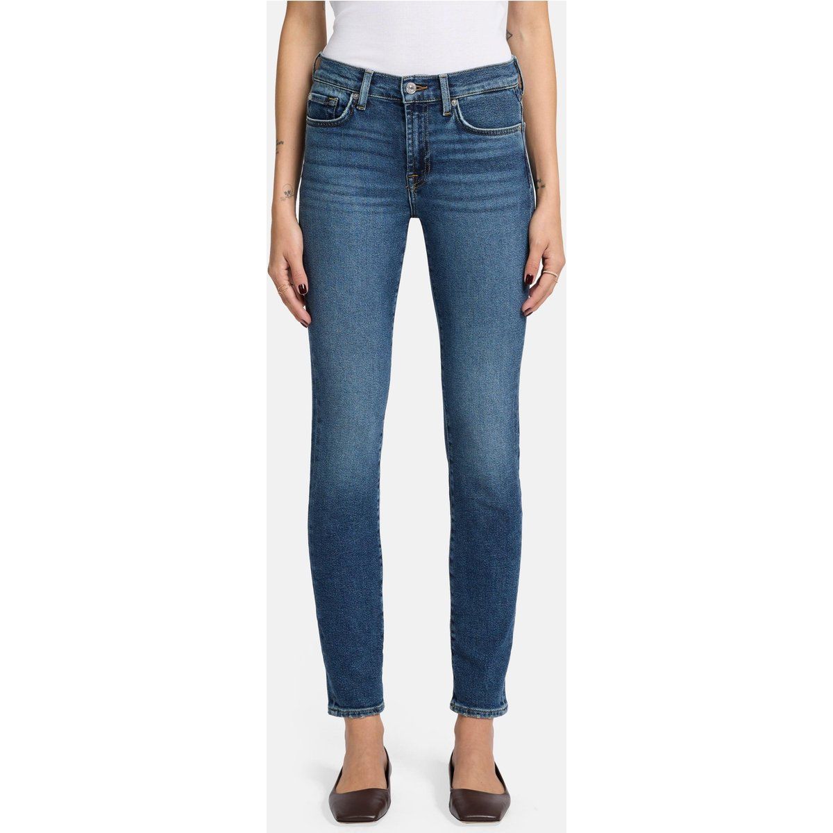 Klassische Skinny Fit Jeans mit mittelhohem Bund