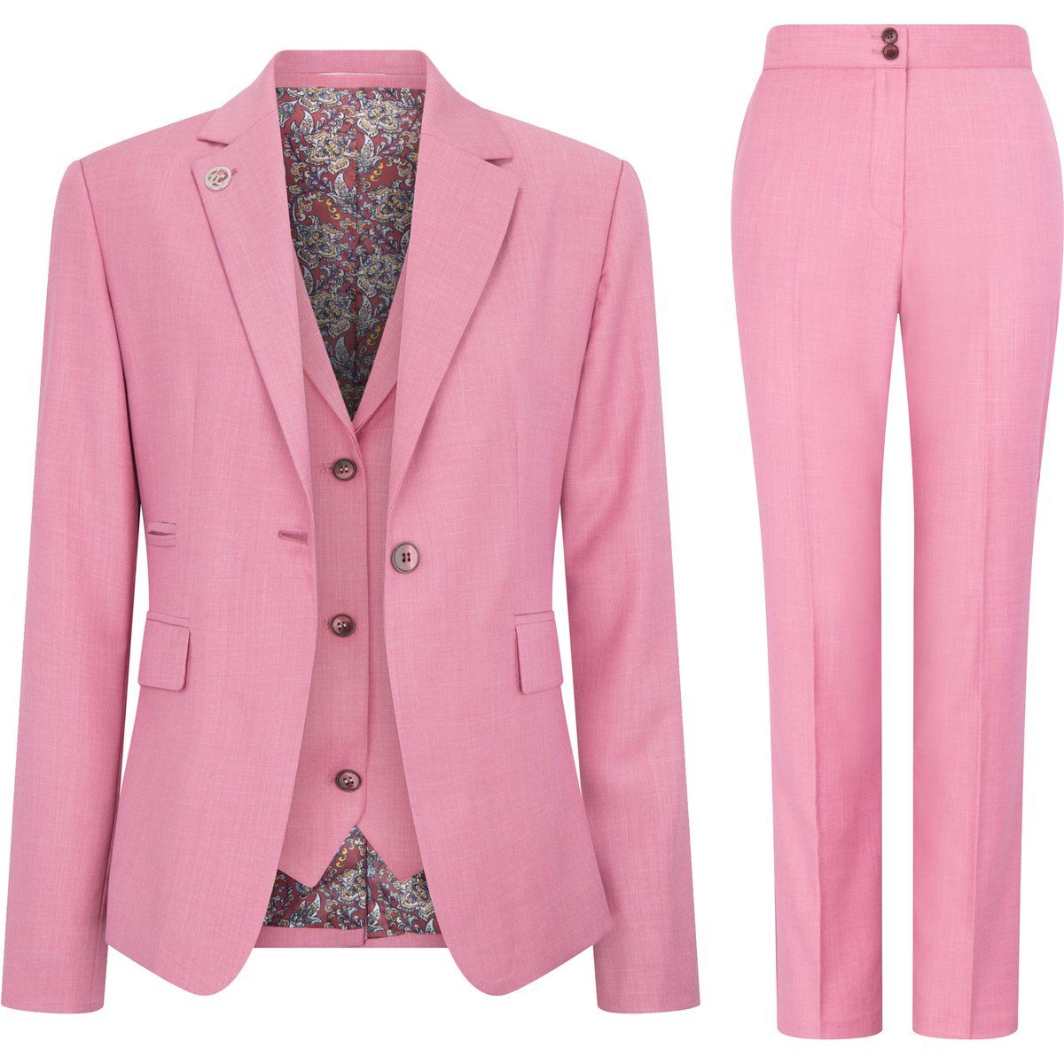 Klassisches Rosa Damen Hosenanzug Set