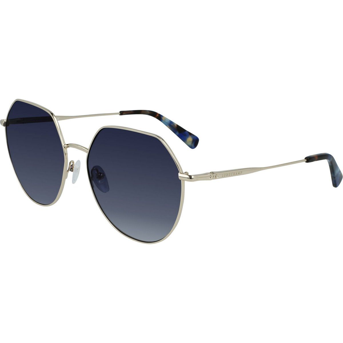 Geometrische silberfarbene Metall-Sonnenbrille