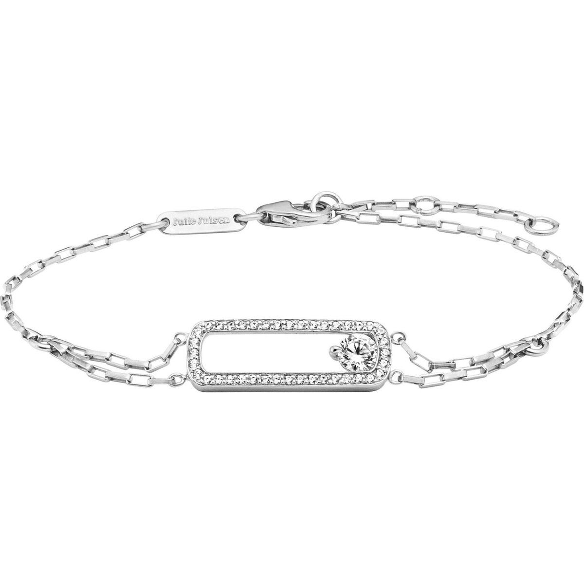 Elegantes Doppelketten-Armband mit Zirkonia