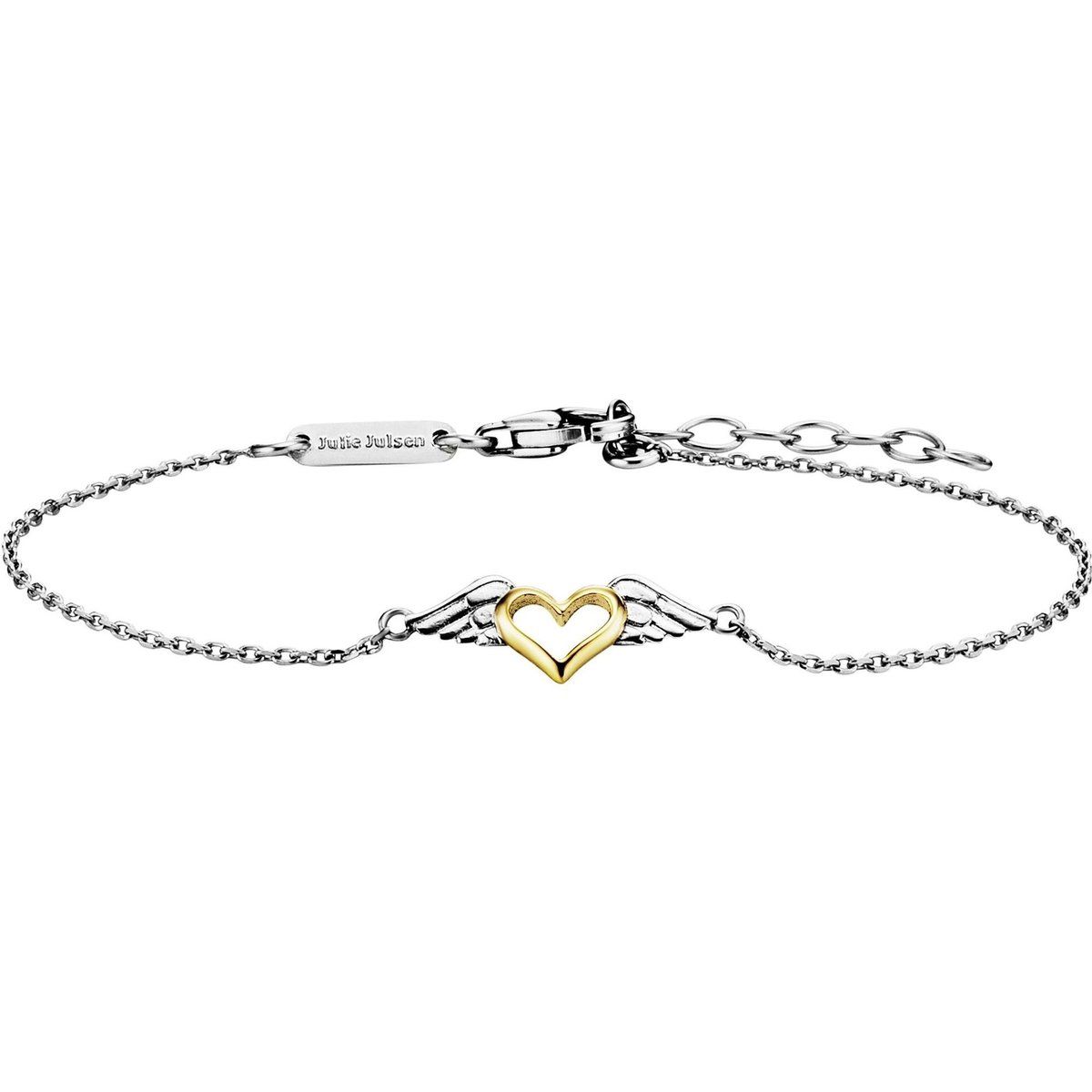 Bicolores Armband Herz mit Flügeln