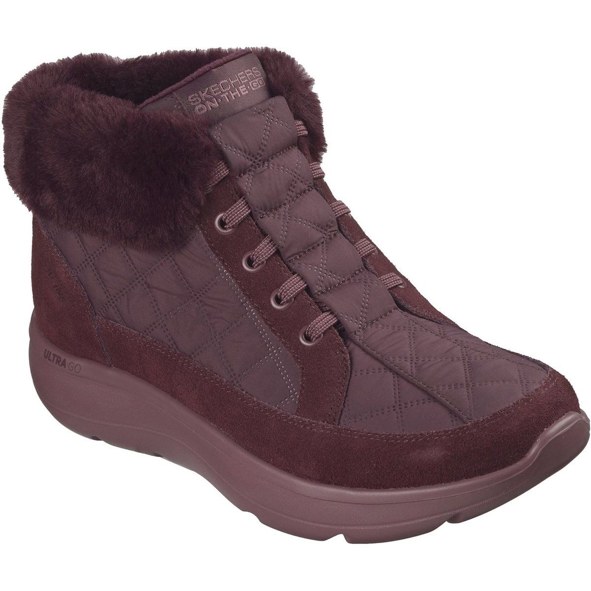 Skechers On-The-Go Encore Elisa Textil Damen Burgunderfarben Winter Stiefeletten