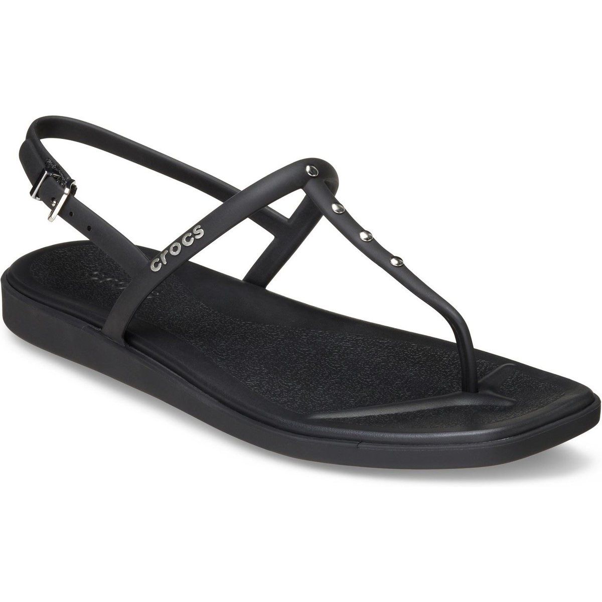 Crocs Miami Nieten Thong Flip Thermoplastische Damen Sandalen Schwarz