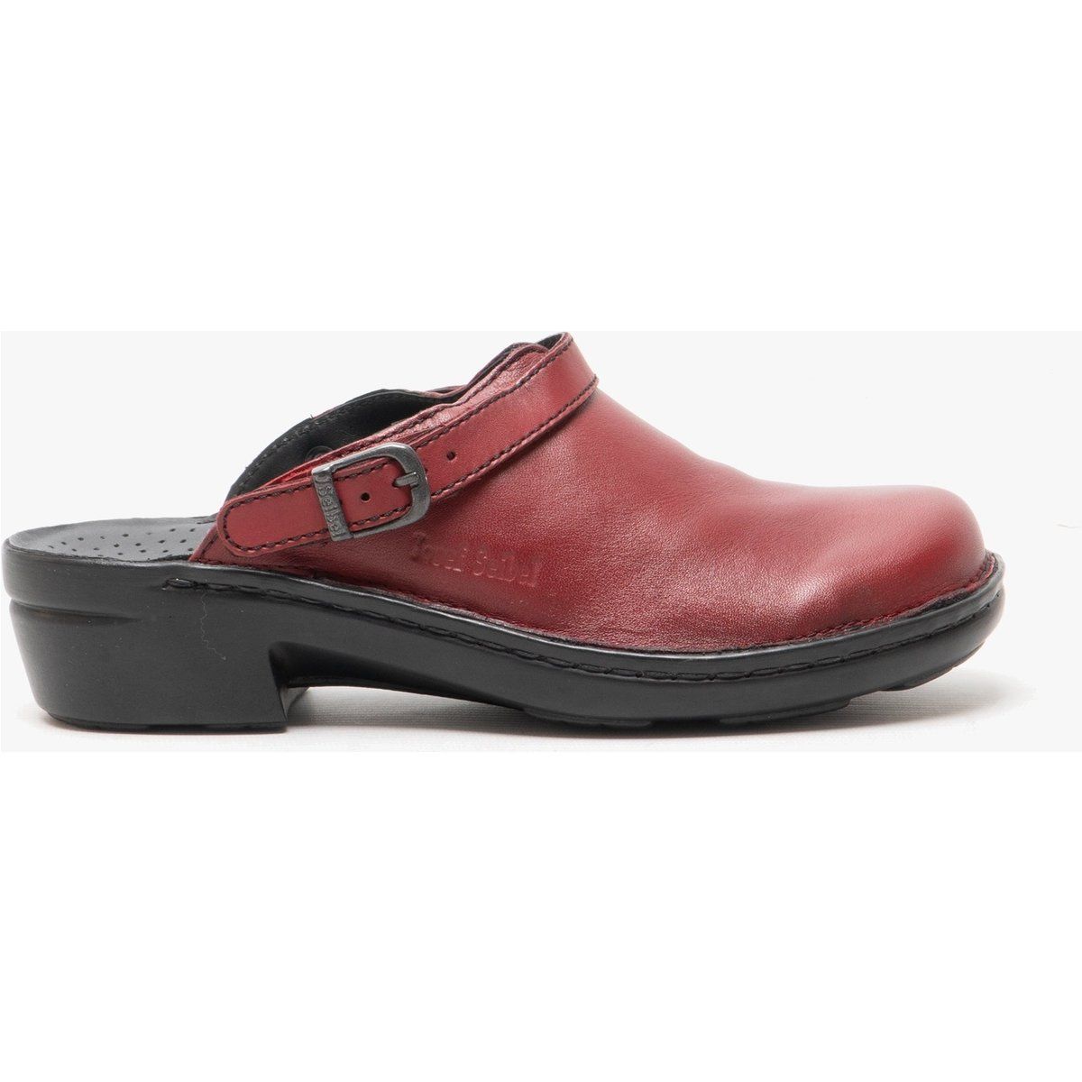 Leder Clog mit Schnallenriemen