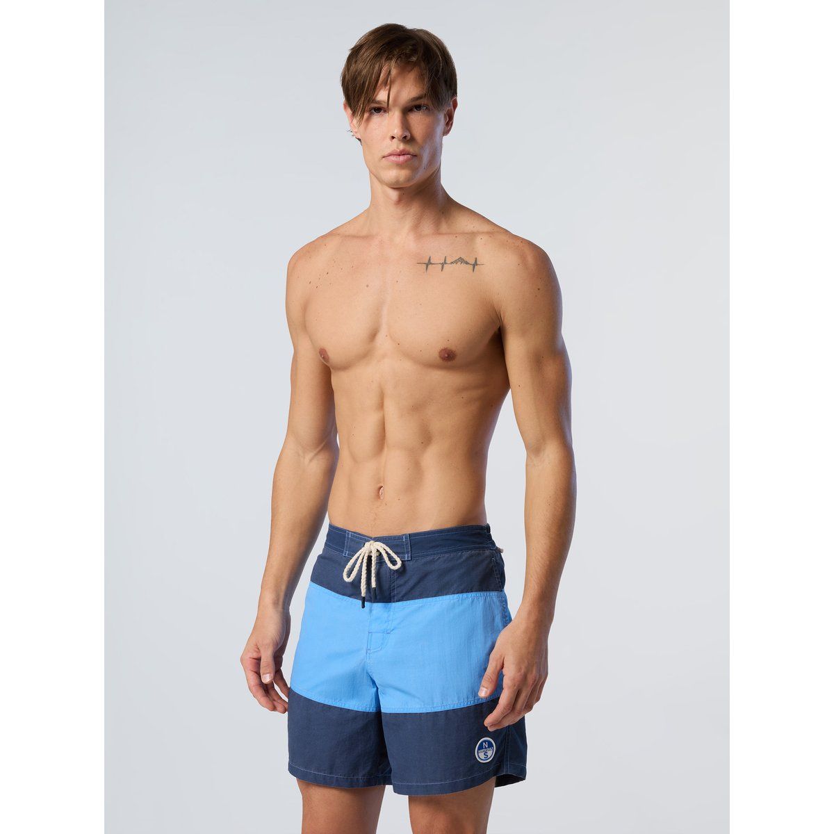 Farbblock Badeshorts mit Kordelzug