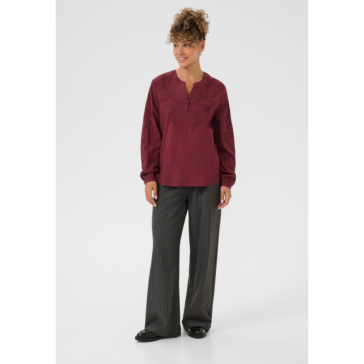 Langarm-Bluse CRVia Langarm-Bluse Regular fit burgundy