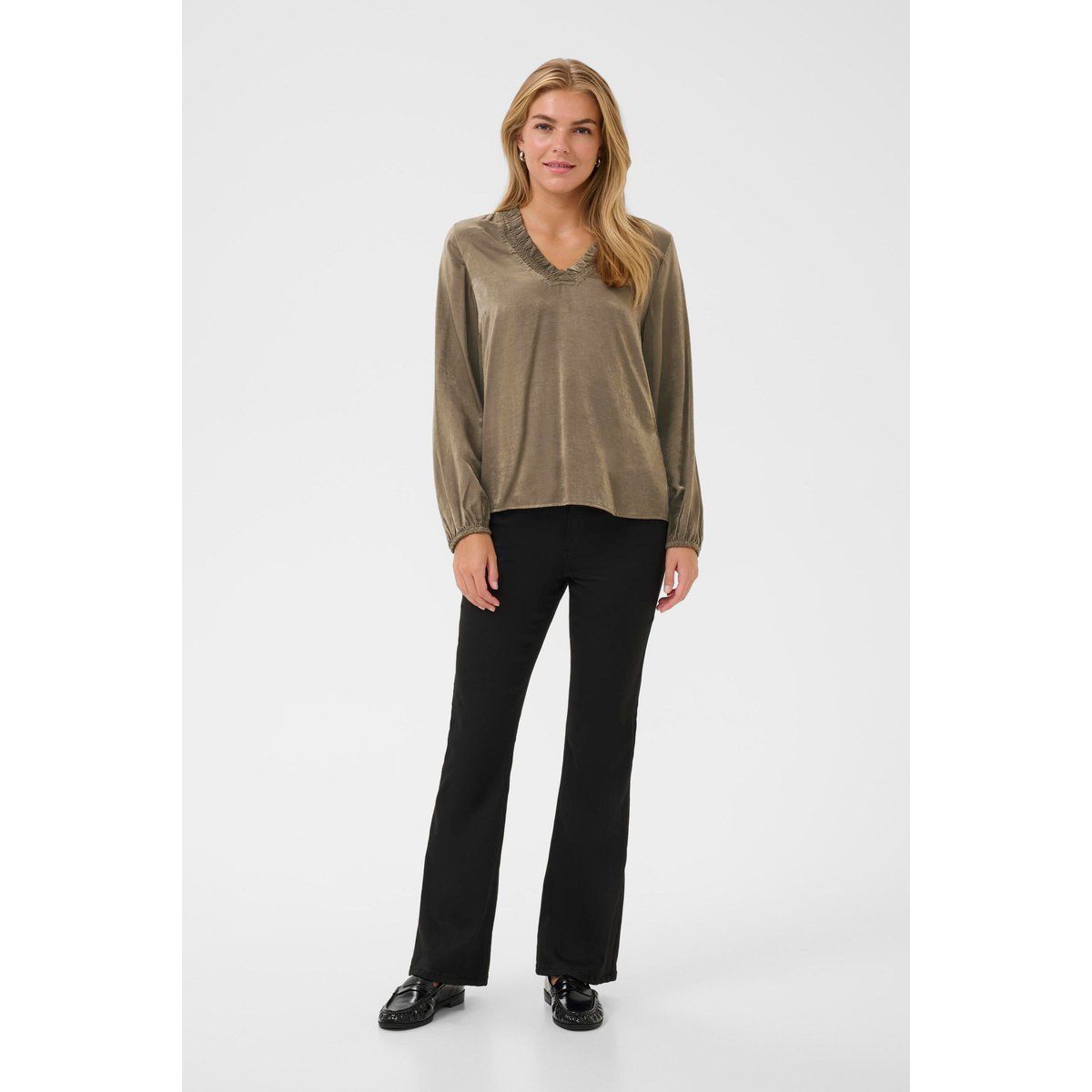 Langarm-Bluse KAmille Langarm-Bluse Regular fit brown