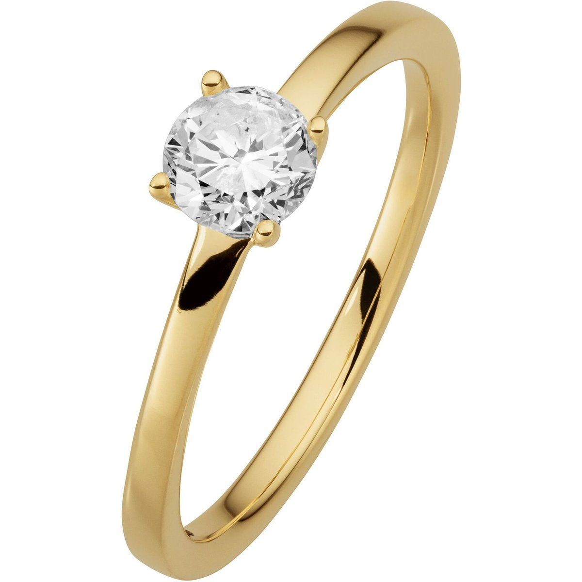 Klassischer Gold Solitär Diamant Ring