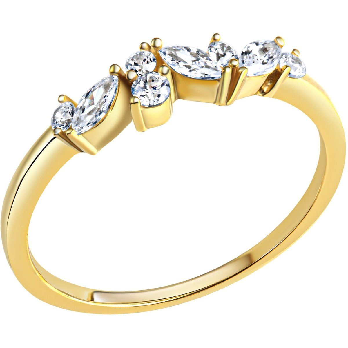 Asymmetrischer Marquise-Zirkonia-Cluster