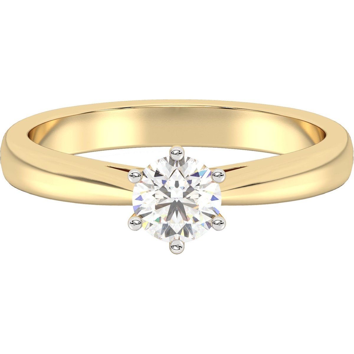 Klassischer Solitärring mit Labor-Diamant