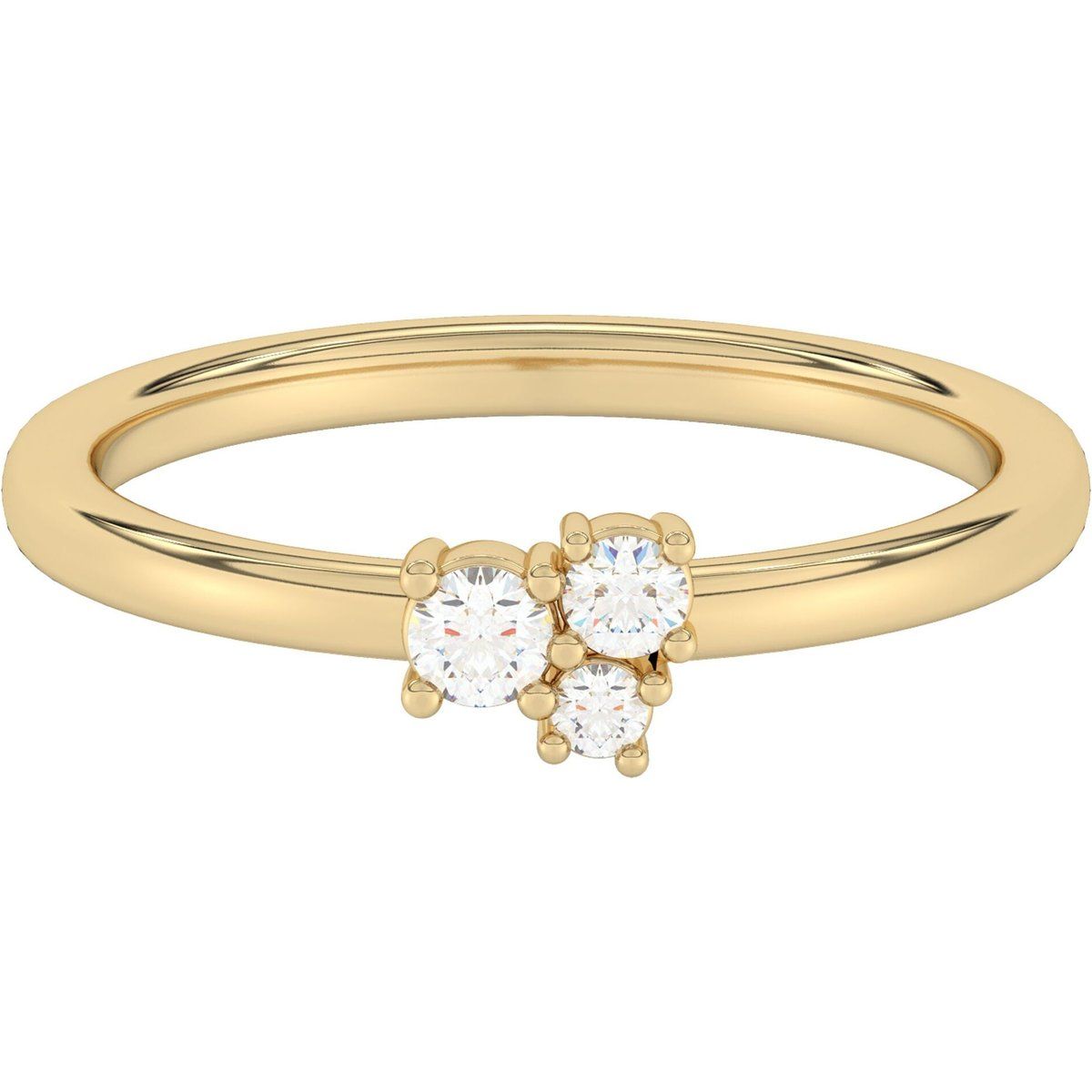 Goldring mit im Labor gezüchteten Diamanten