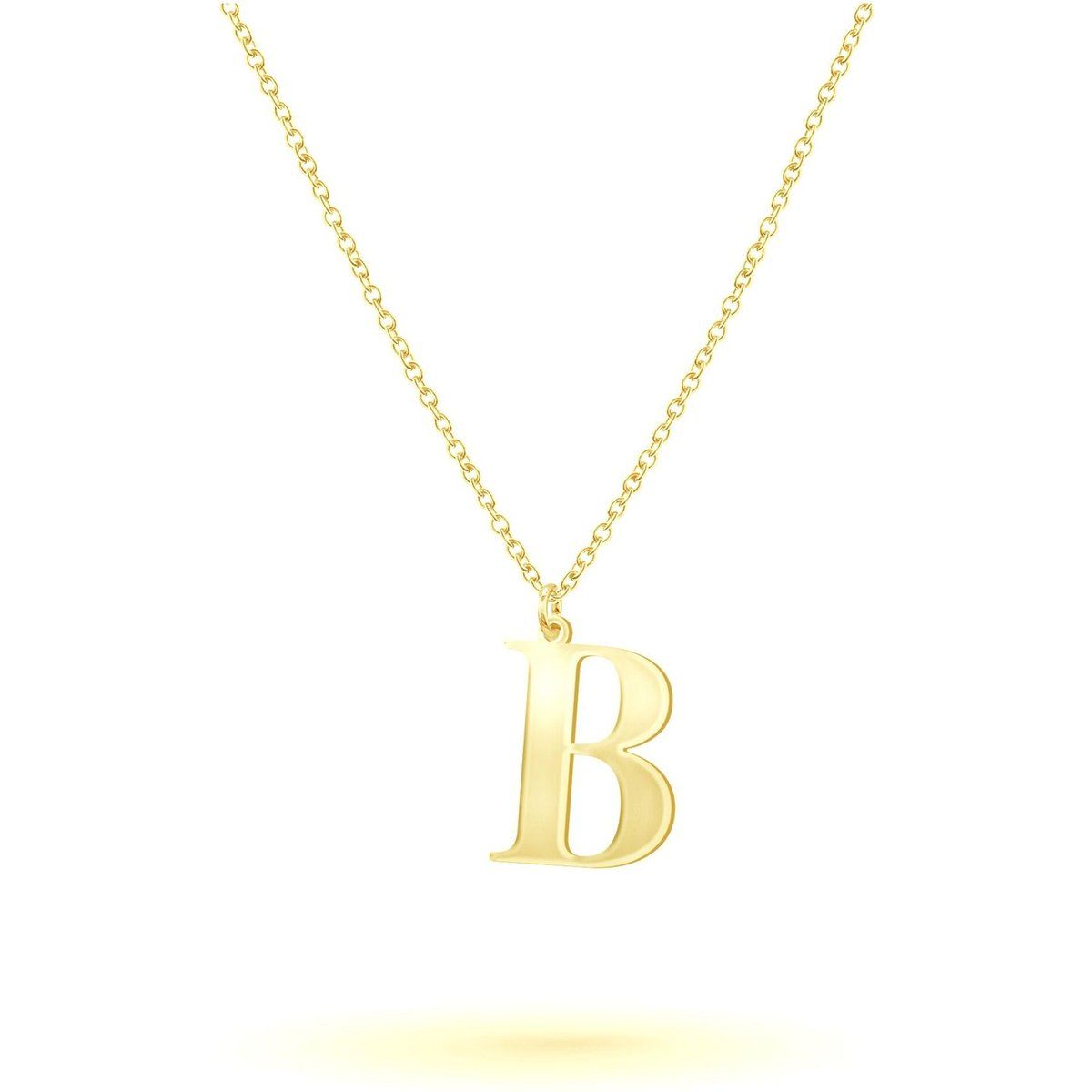 Goldene Halskette mit Buchstaben-Anhänger B