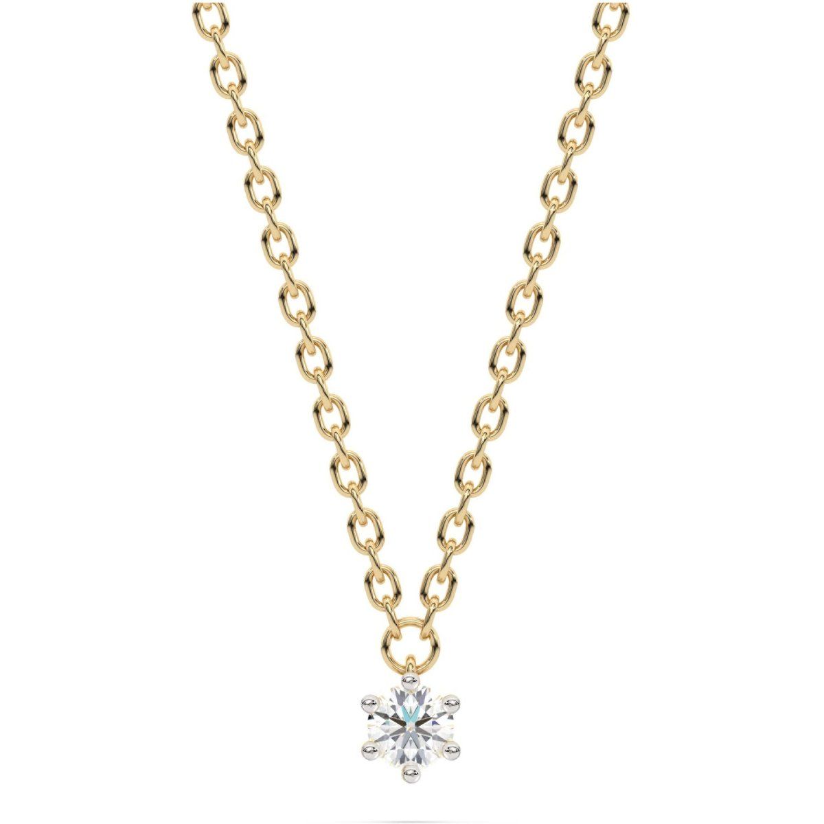 Elegante Solitär-Halskette mit Labor-Diamant