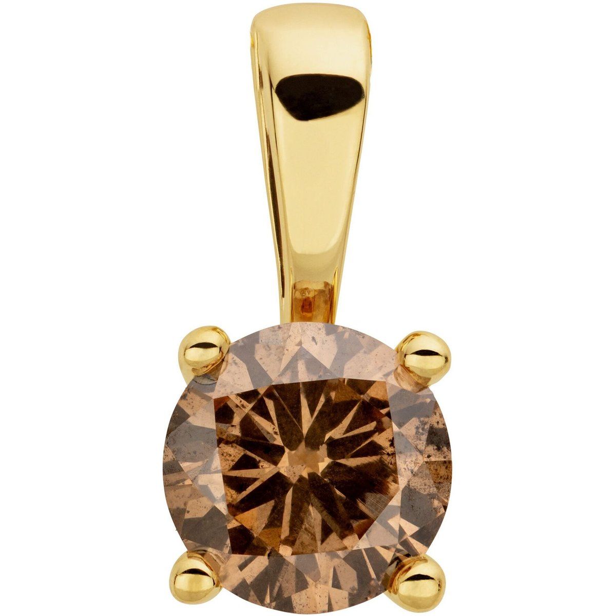 Brillant-Anhänger mit braunem Diamanten