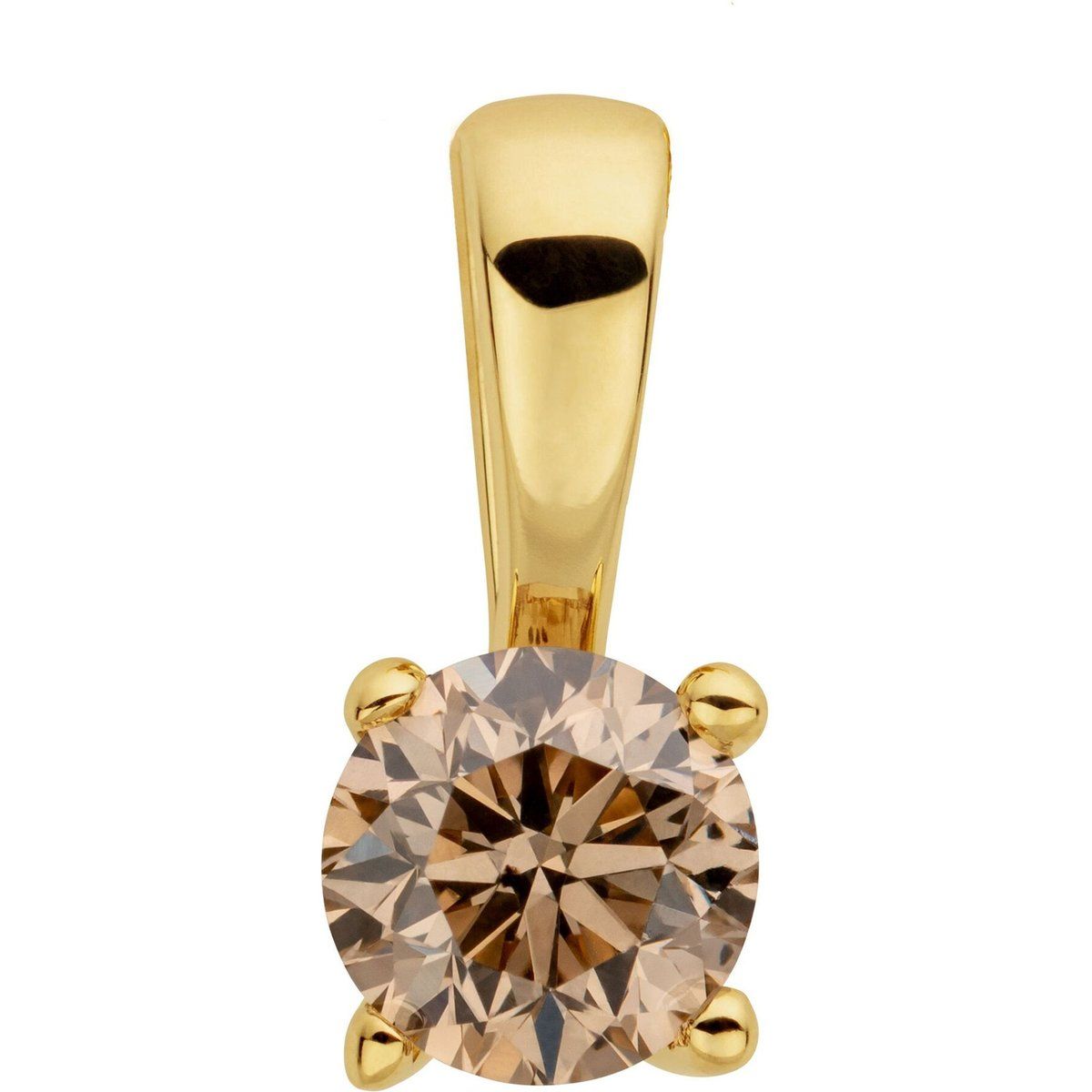 Eleganter Goldanhänger mit braunem Diamanten