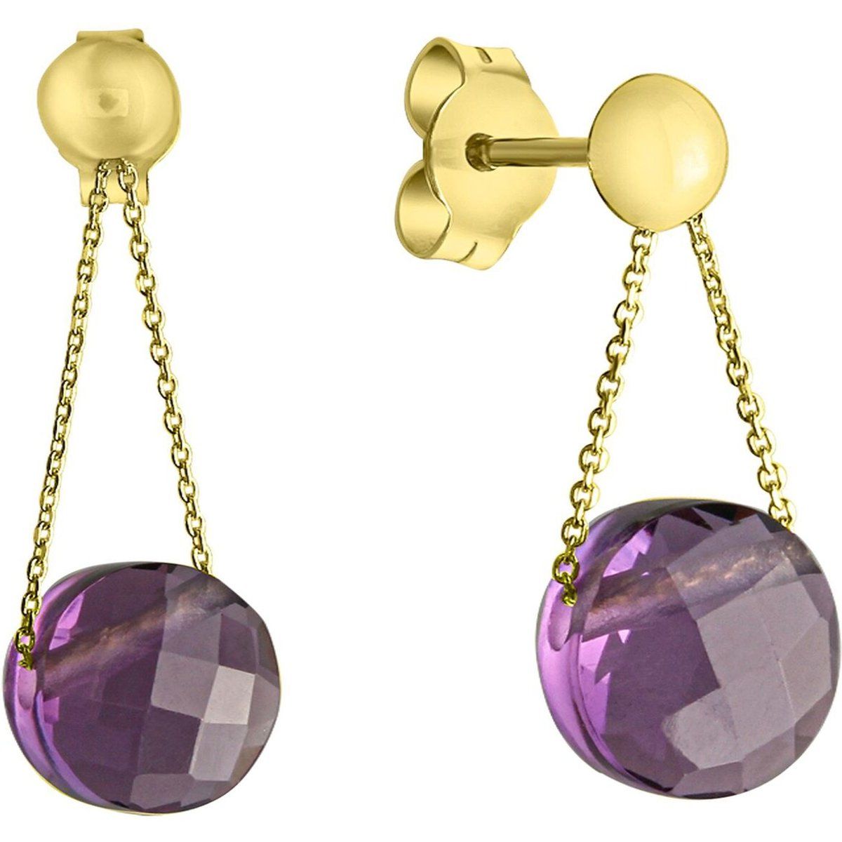 Amethyst-Ohrhänger in Gold