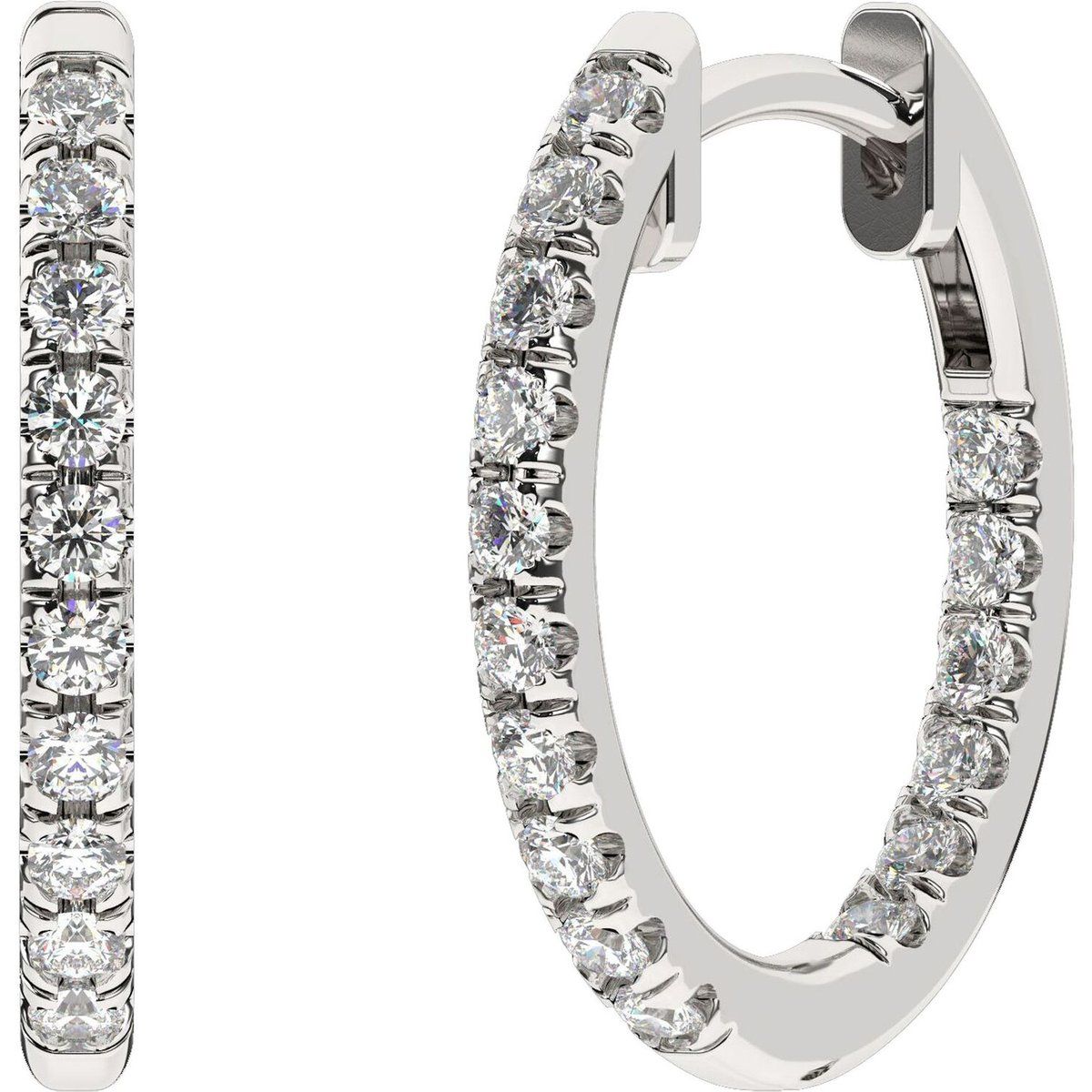 Pavé-Creolen mit Labor-Diamanten