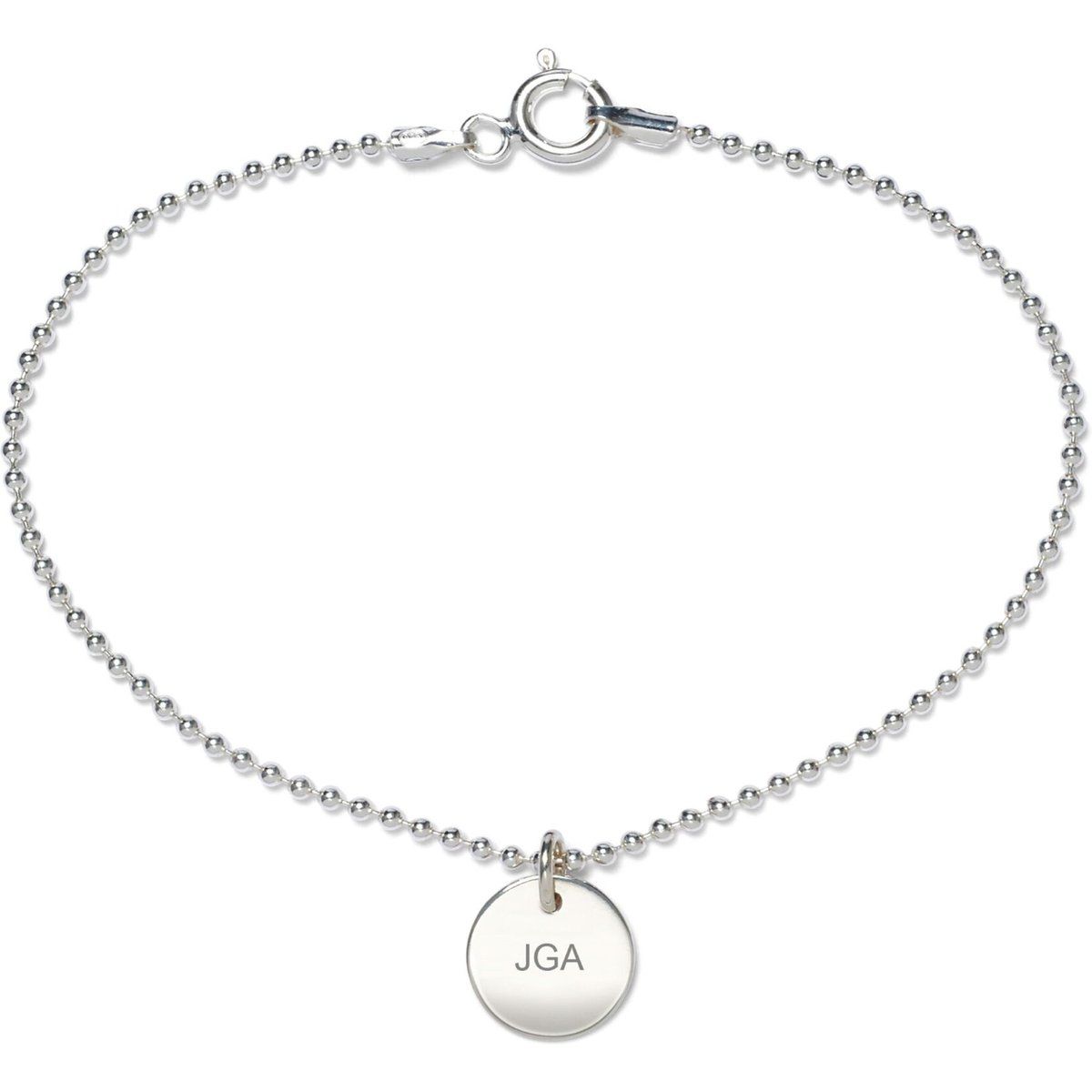 Kugelketten-Armband mit Gravur-Plättchen