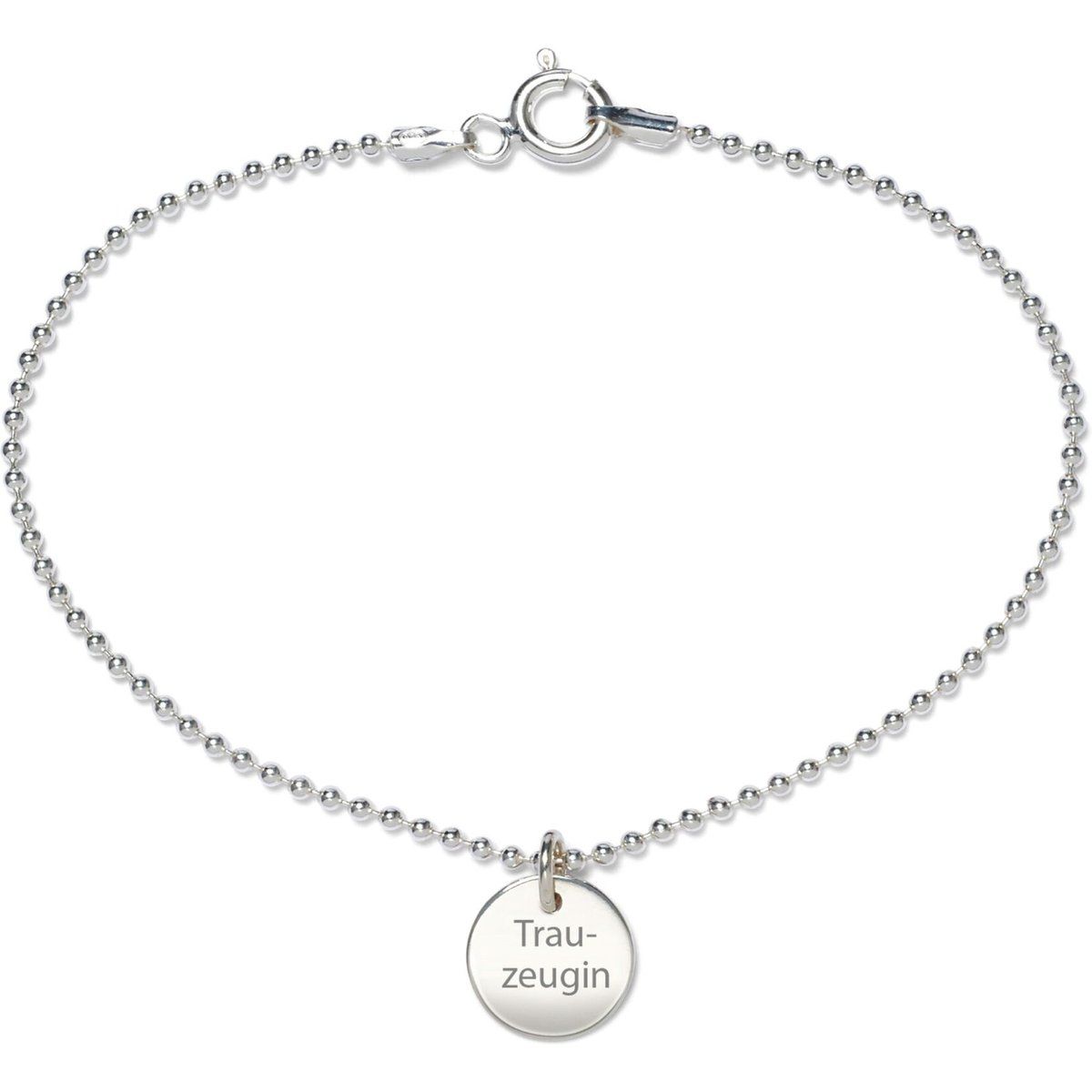 Silberkugelkette Armband Trauzeugin Anhänger