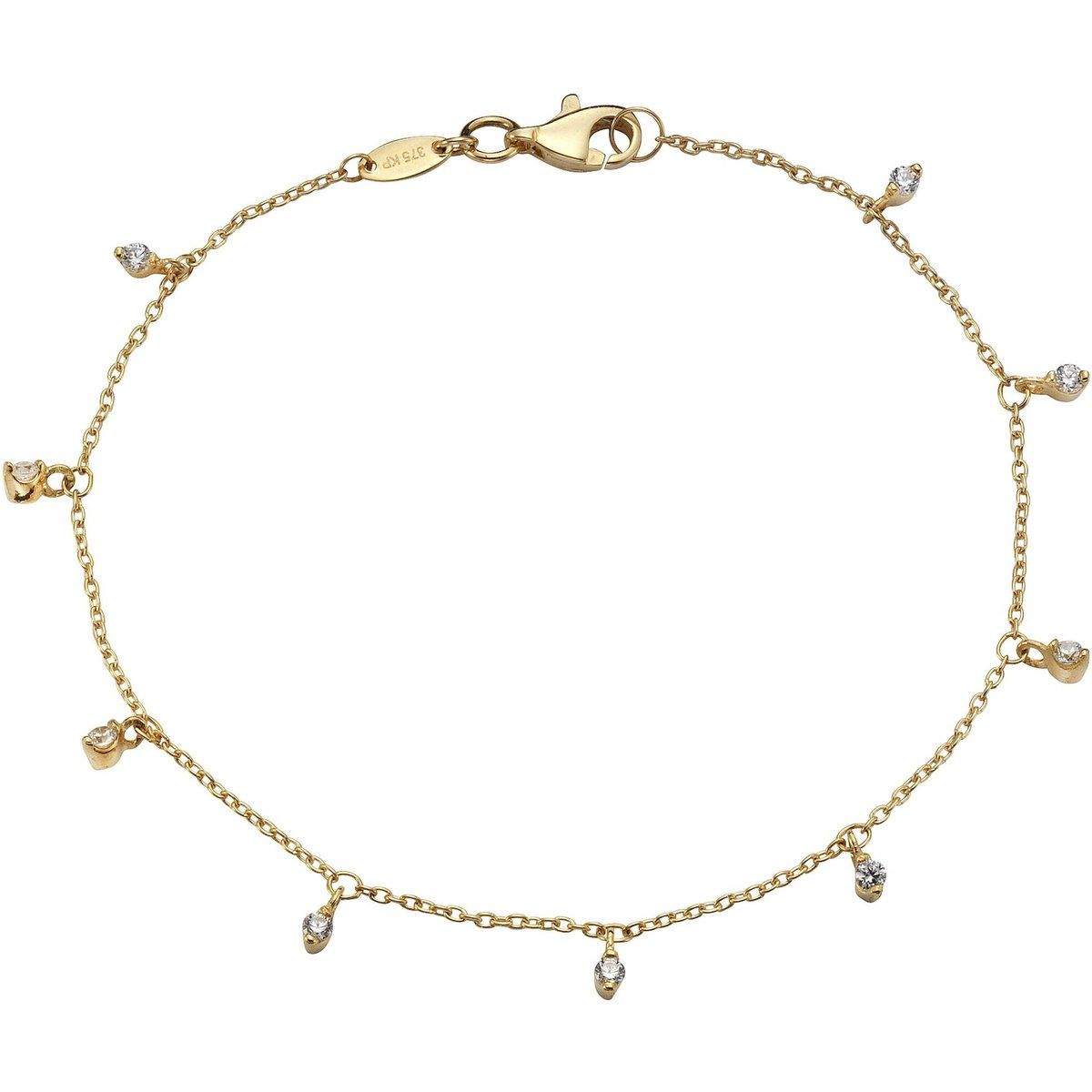 Zierliches Goldkettenarmband mit Anhängern