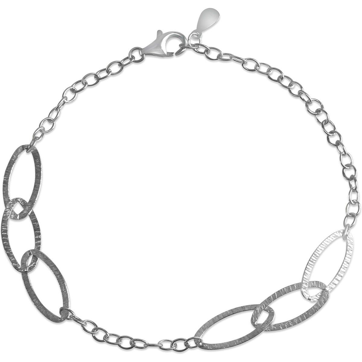 Strukturierte Glieder Sterling Silber Armband