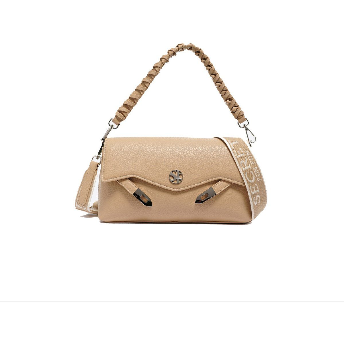 Schicke strukturierte Schultertasche mit Riemen