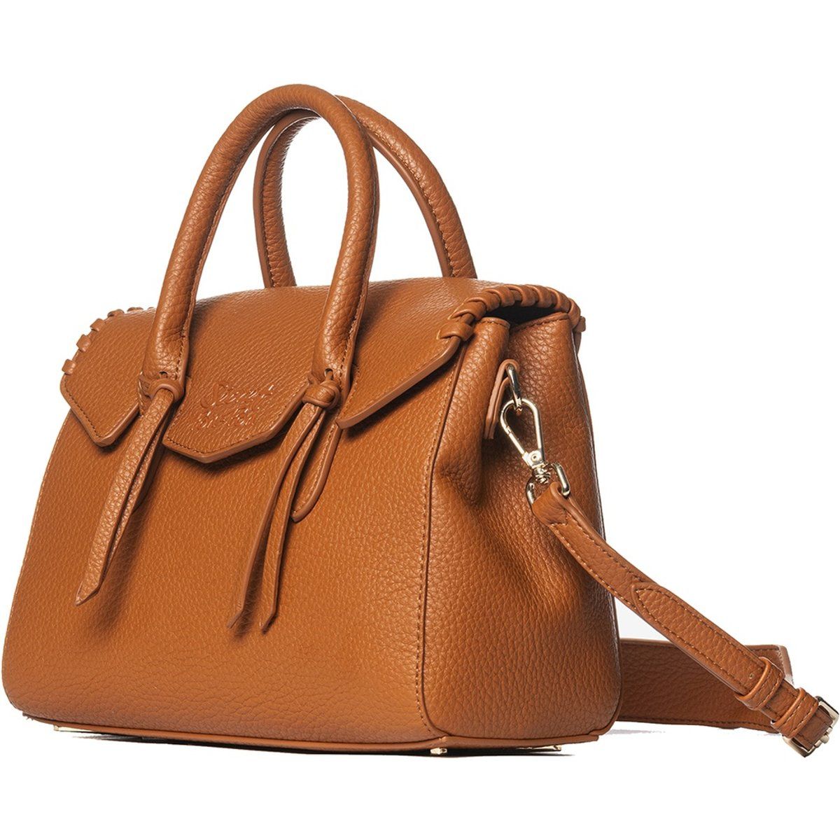 Strukturierte Leder Henkeltasche