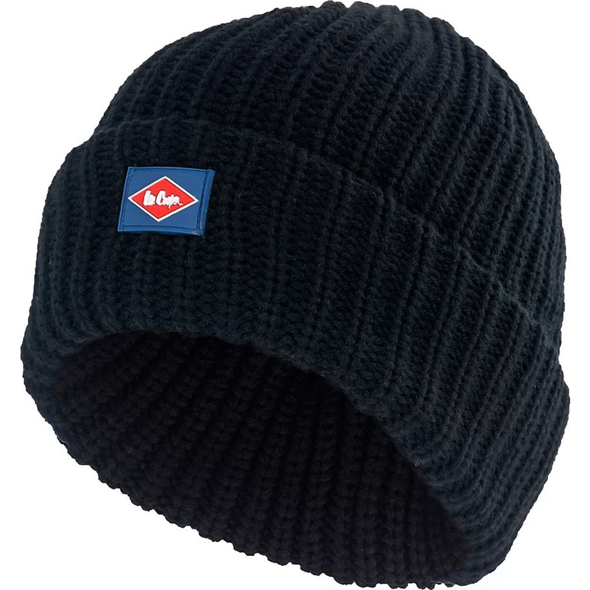 Klassische Strickmütze mit Aufnäher