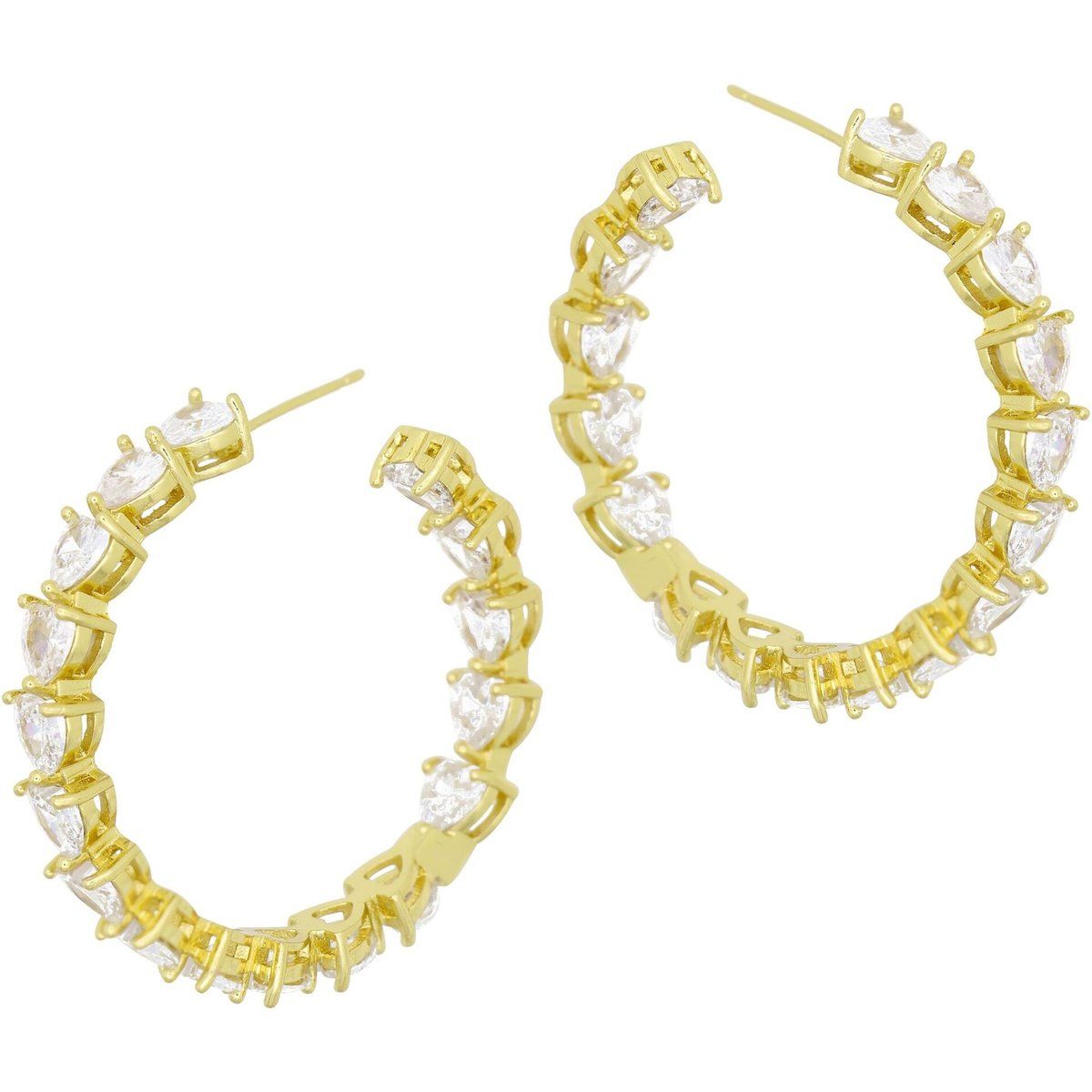 Goldene Creolen mit Herz Zirkonia