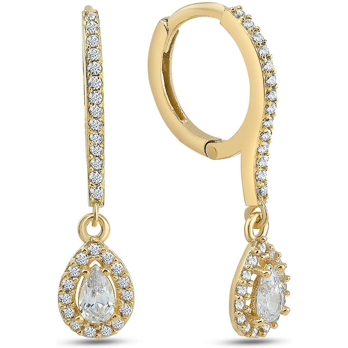 Elegante Ohrhänger mit Birnenschliff-Zirkonia