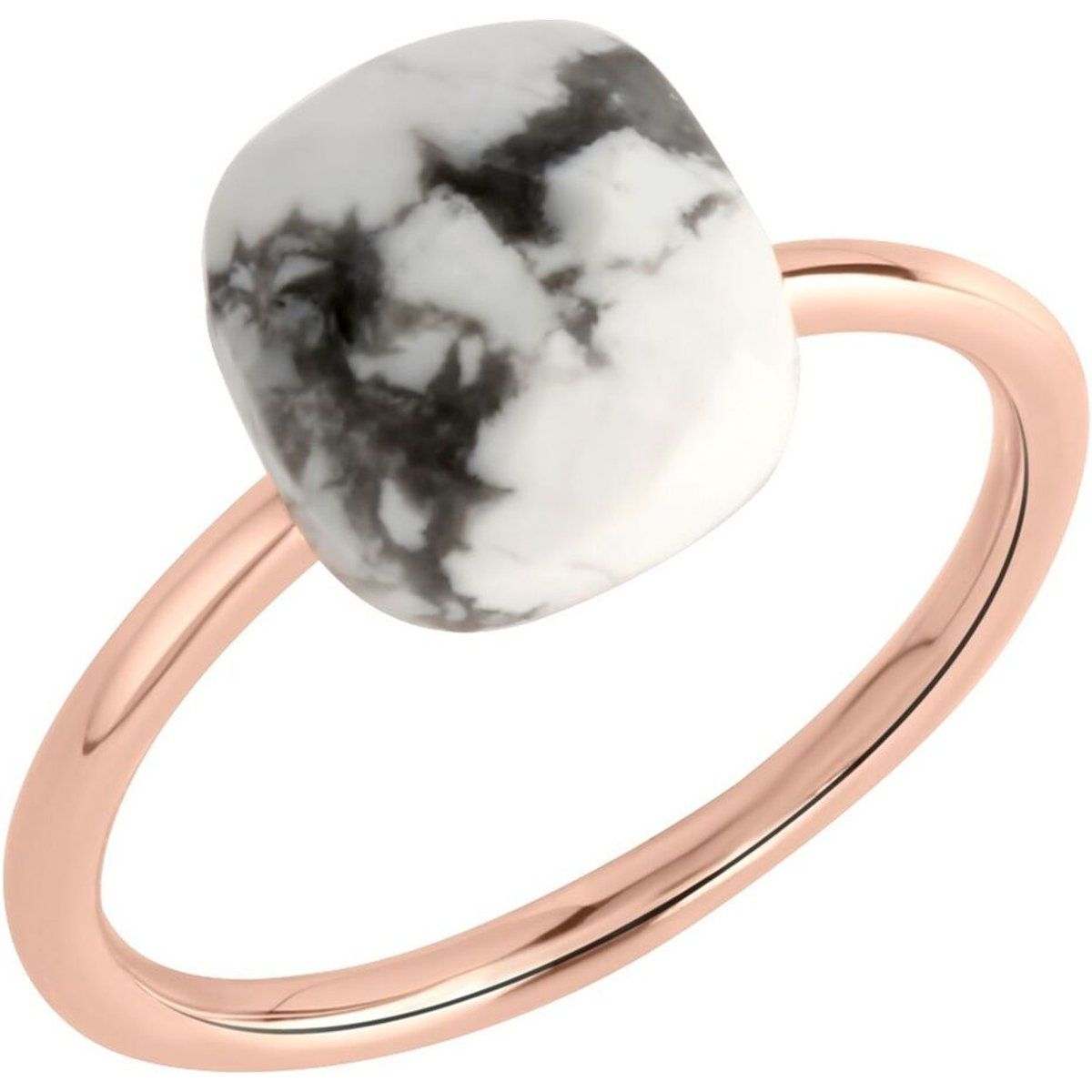 Rosévergoldeter Ring mit Howlith
