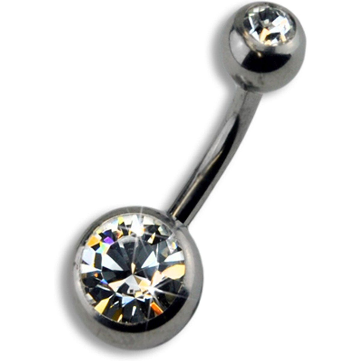 Funkelndes Kristall-Bauchnabelpiercing aus Titan