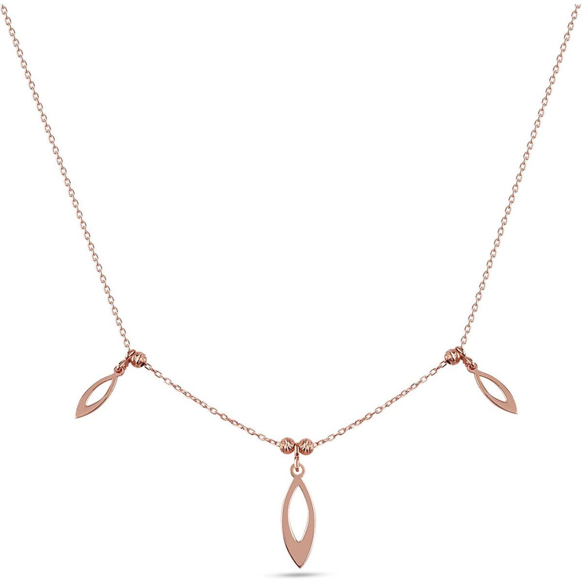 Elegante Roségold-Kette mit geometrischen Anhängern