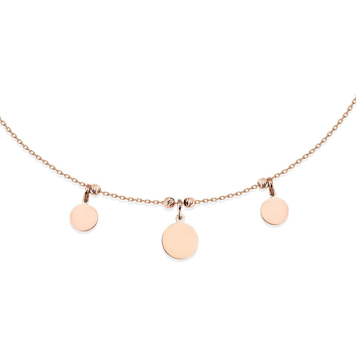 Elegante Halskette mit drei Plättchen
