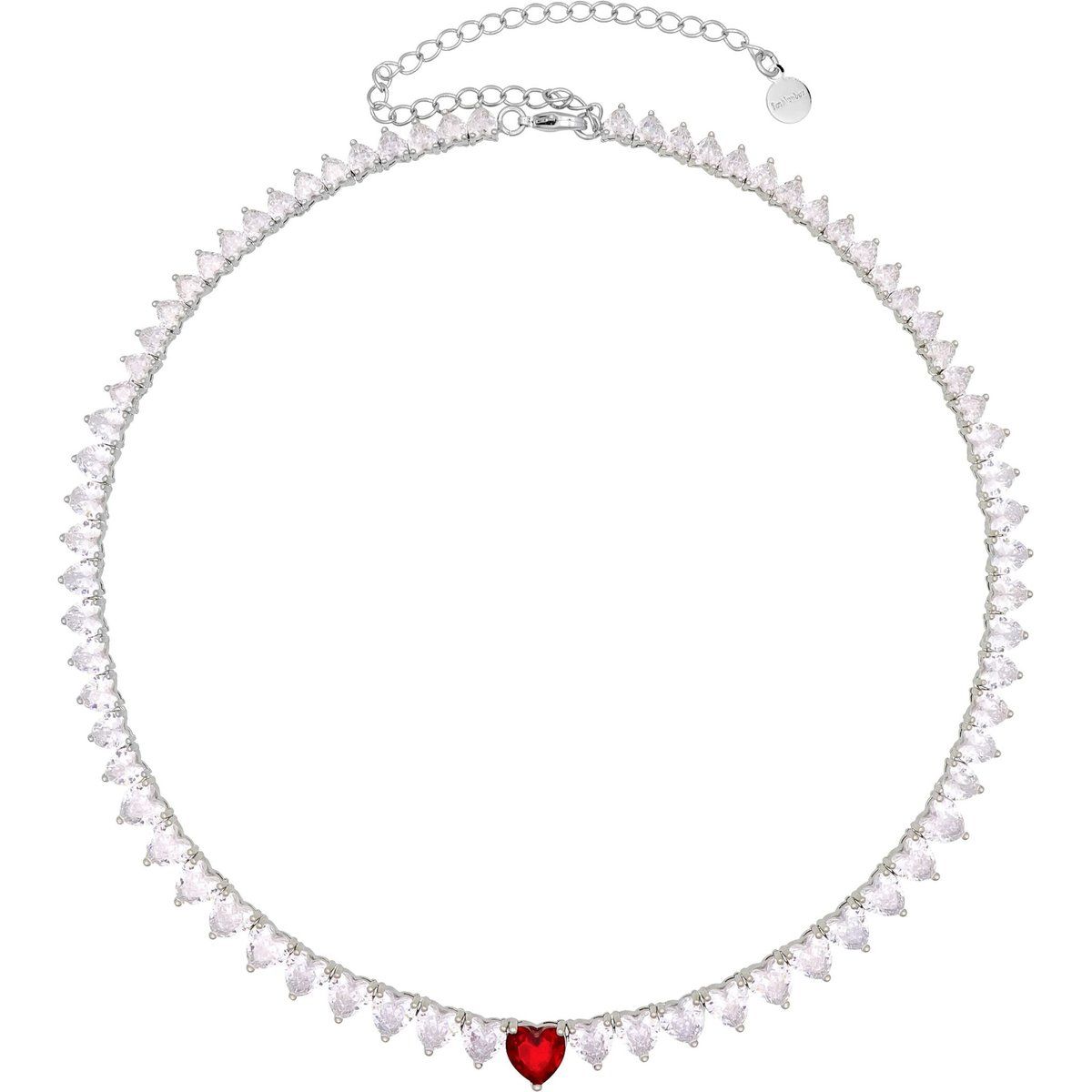 Funkelndes Kristall-Choker mit rotem Herz
