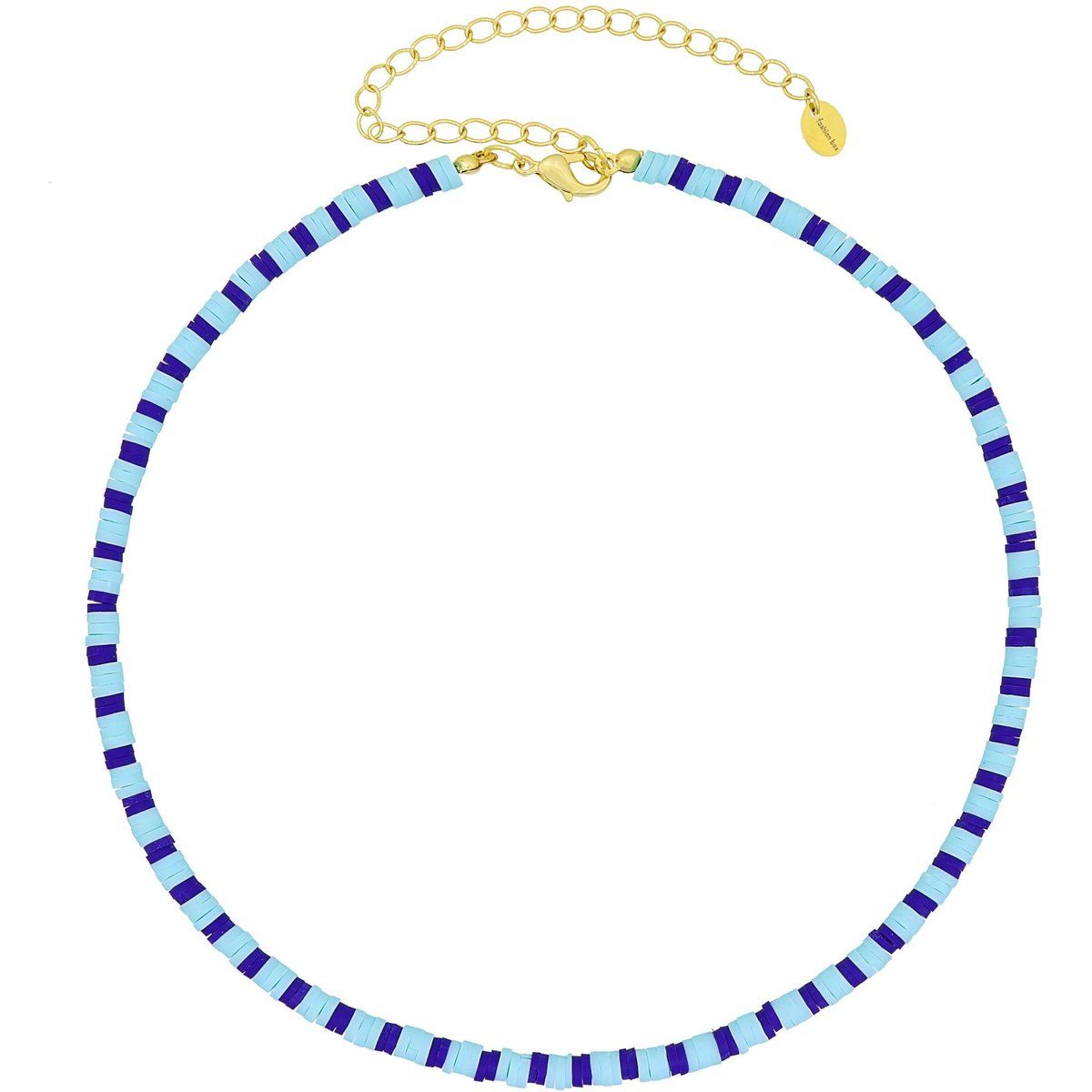 Halskette mit blauen Vinylplättchen