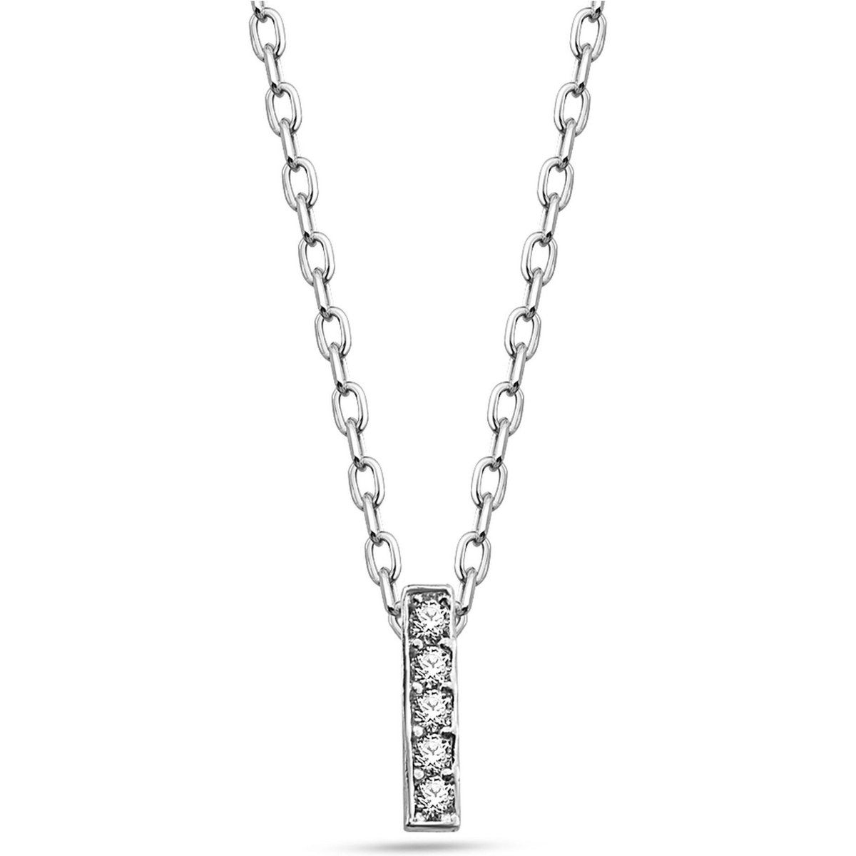 Zirkonia Buchstaben-Halskette aus Sterlingsilber