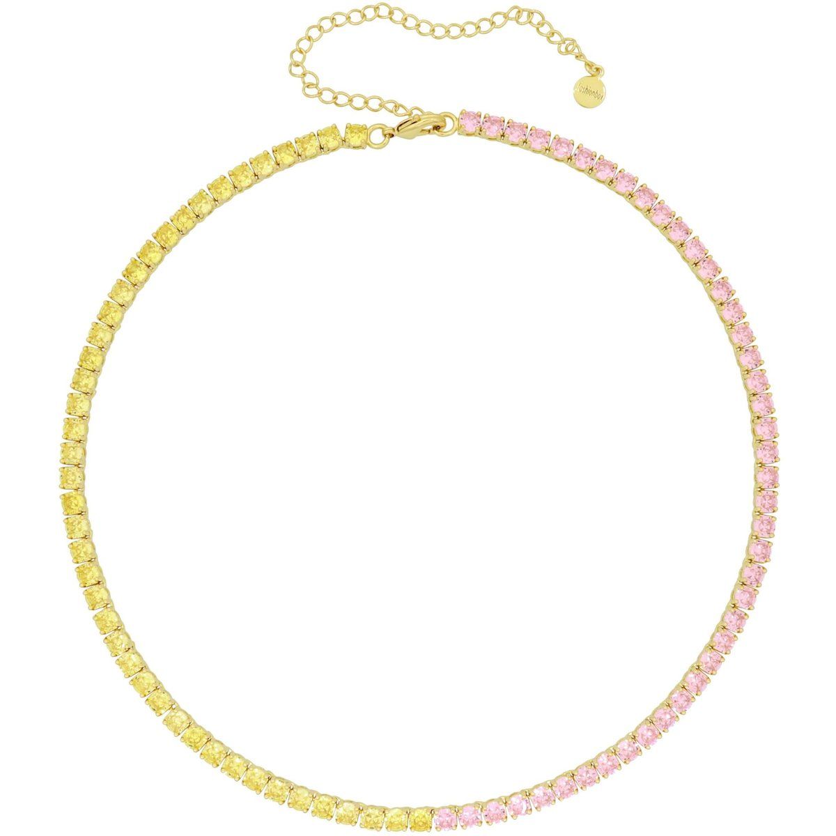 Zweifarbiges Zirkonia Tennis-Collier