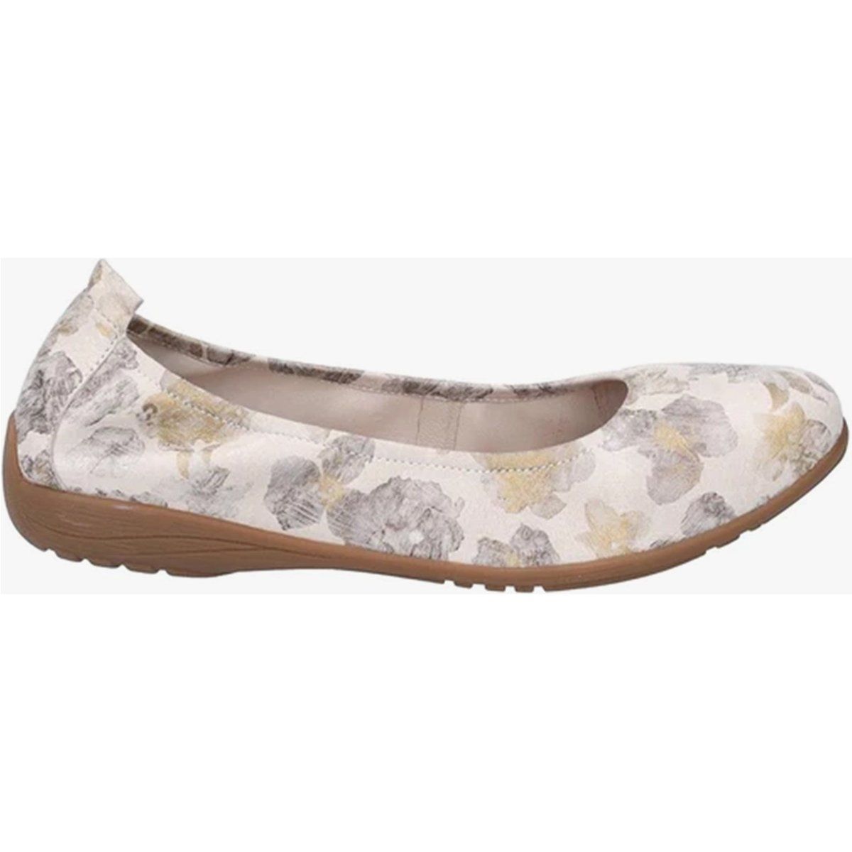 Ballerinas aus Leder mit Blumendruck
