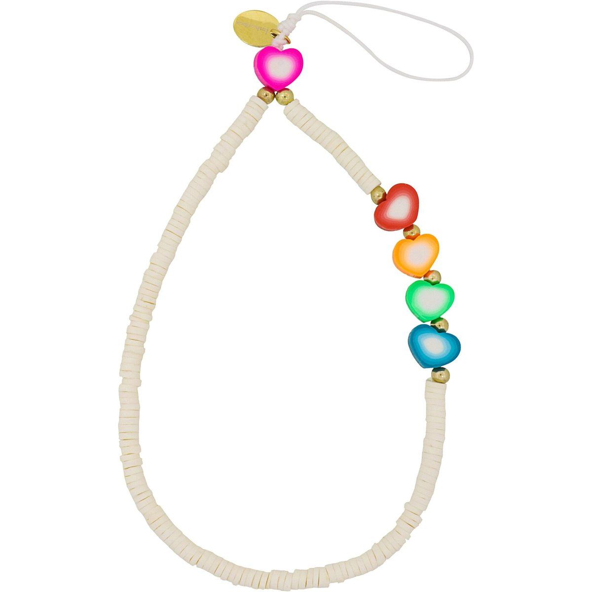 Buntes Herz-Handy-Charm mit Perlen