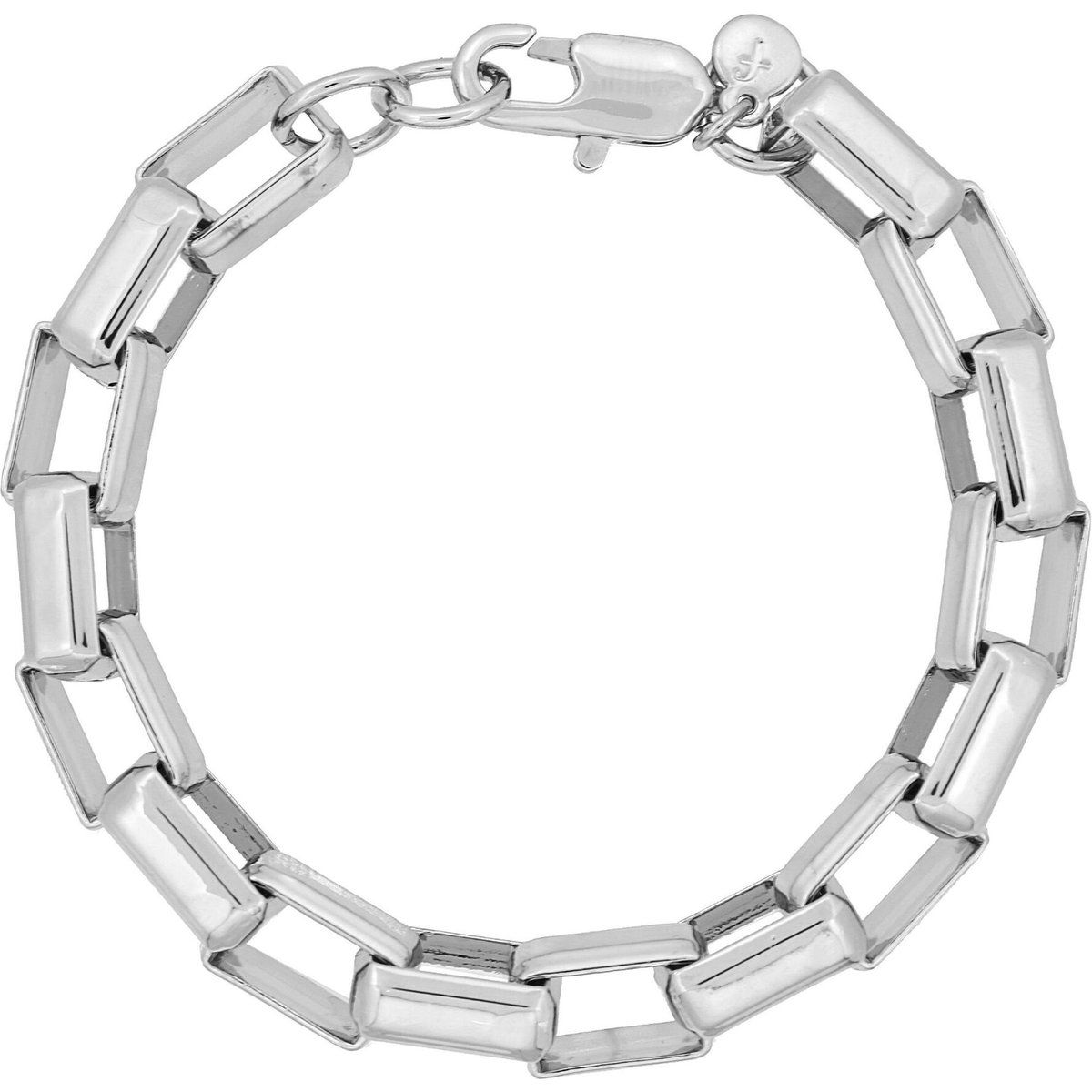 Silberfarbenes Armband mit rechteckigen Gliedern